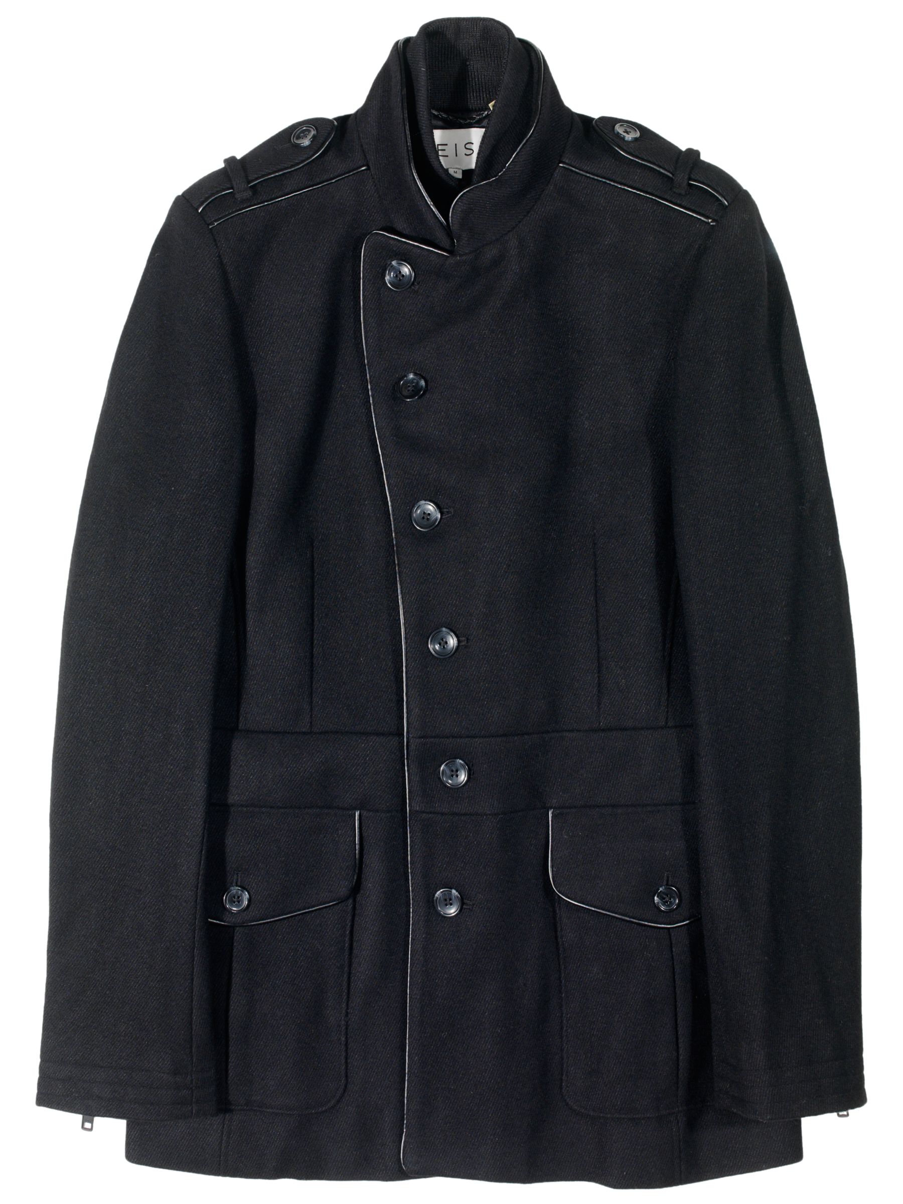 Reiss Ohio Asymmetric Wool Blend Jacket, Black at JohnLewis