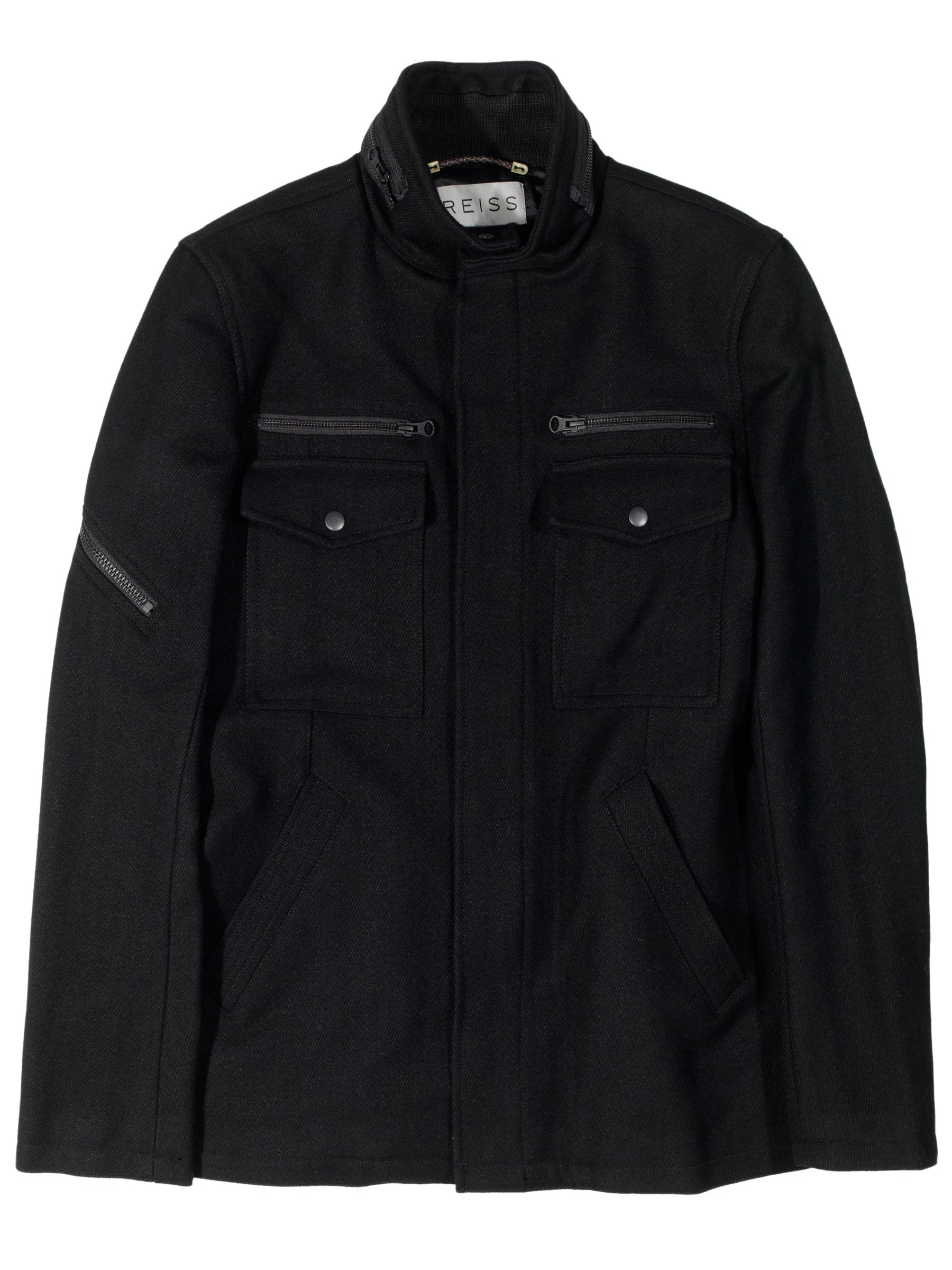 Reiss Wool Blend Jacket, Black at John Lewis