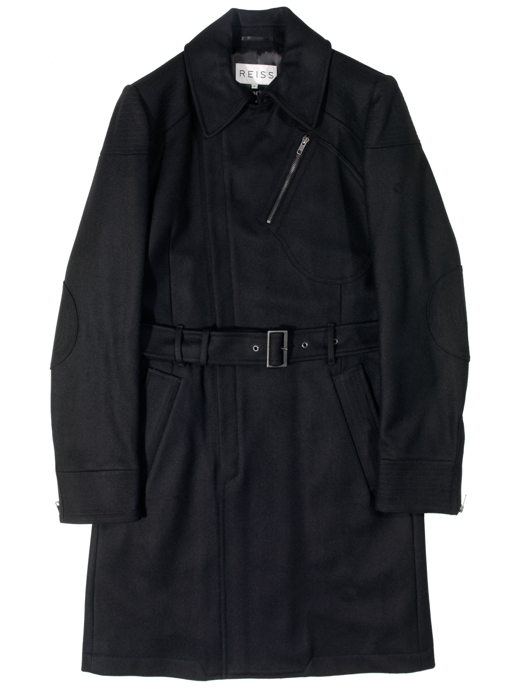 Reiss Whitestone Military Coat, Black at JohnLewis