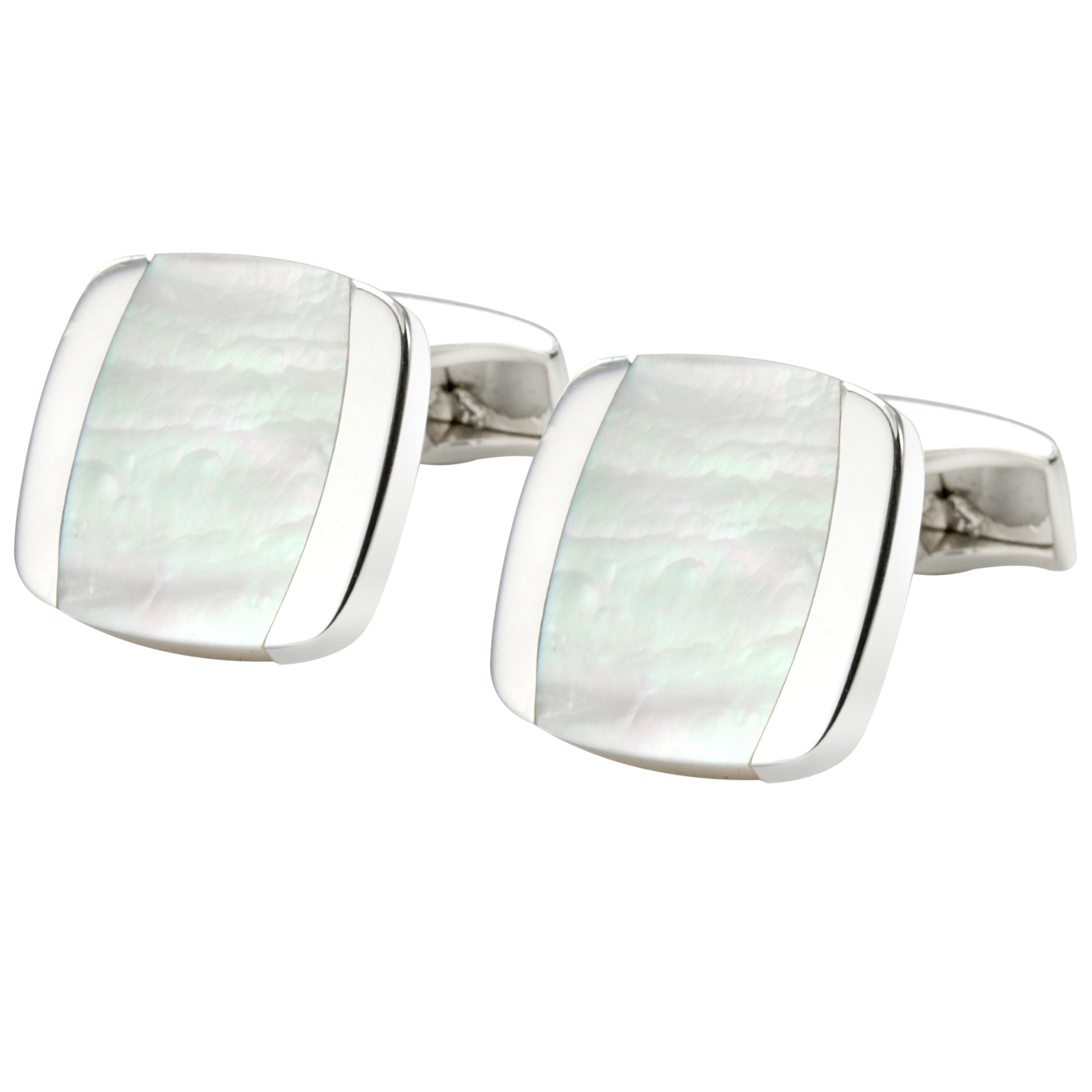 So Jewellery Mop Square Cufflinks, Silver