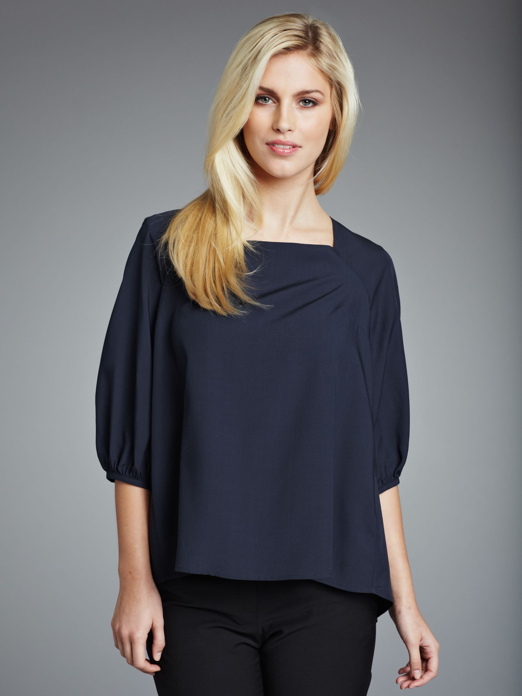 Pleat Back Bracelet Blouse, Ink