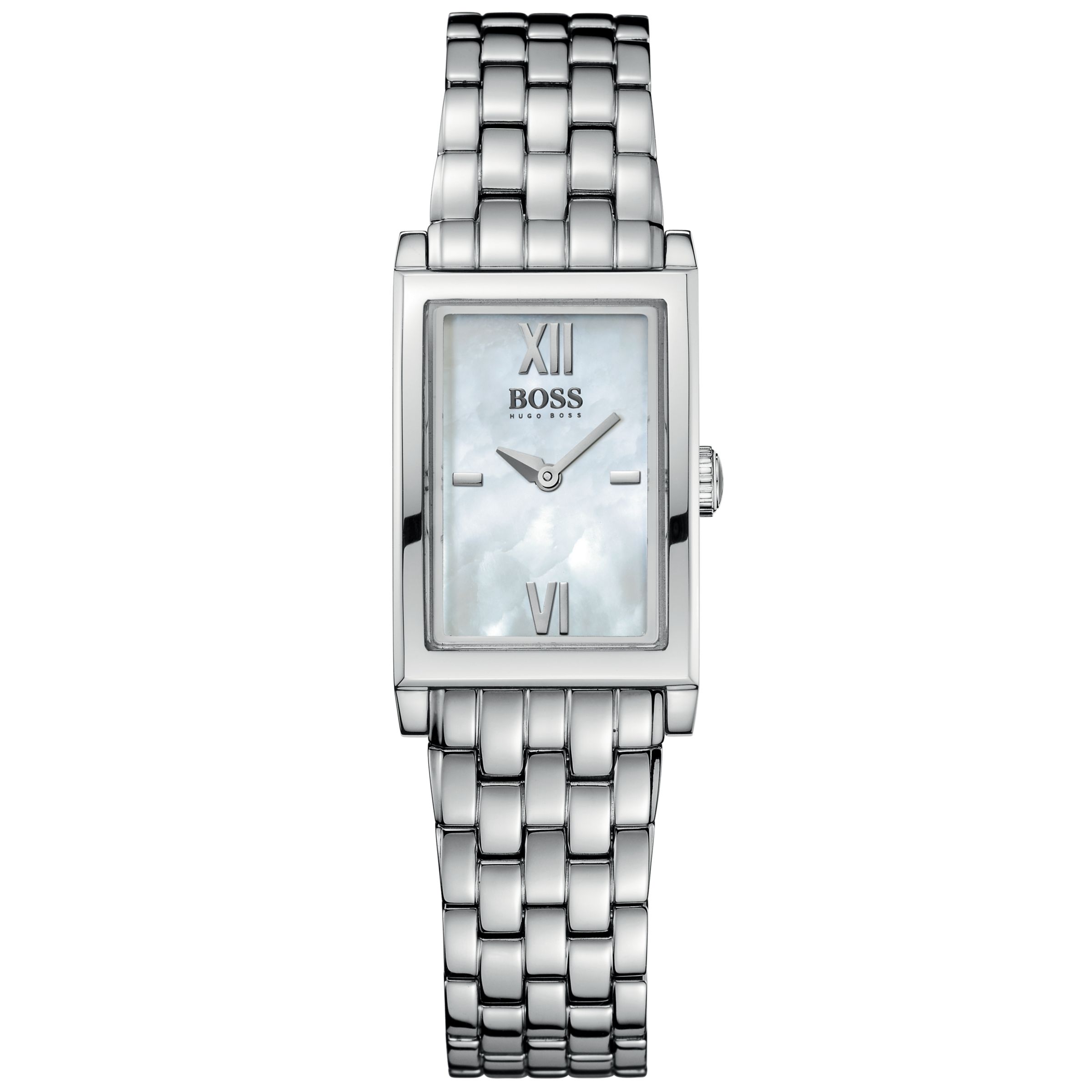 Hugo Boss 1502193 Ladies Classic Rectangular Dial Stainless Steel Bracelet Watch at John Lewis