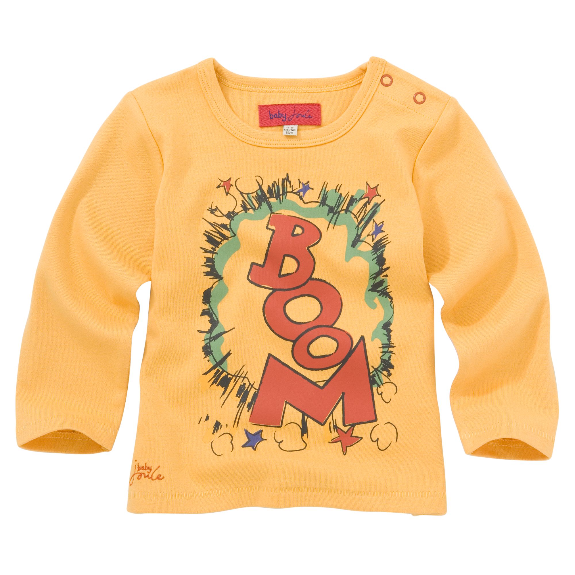 Baby Joules Boom Print T-Shirt, Yellow
