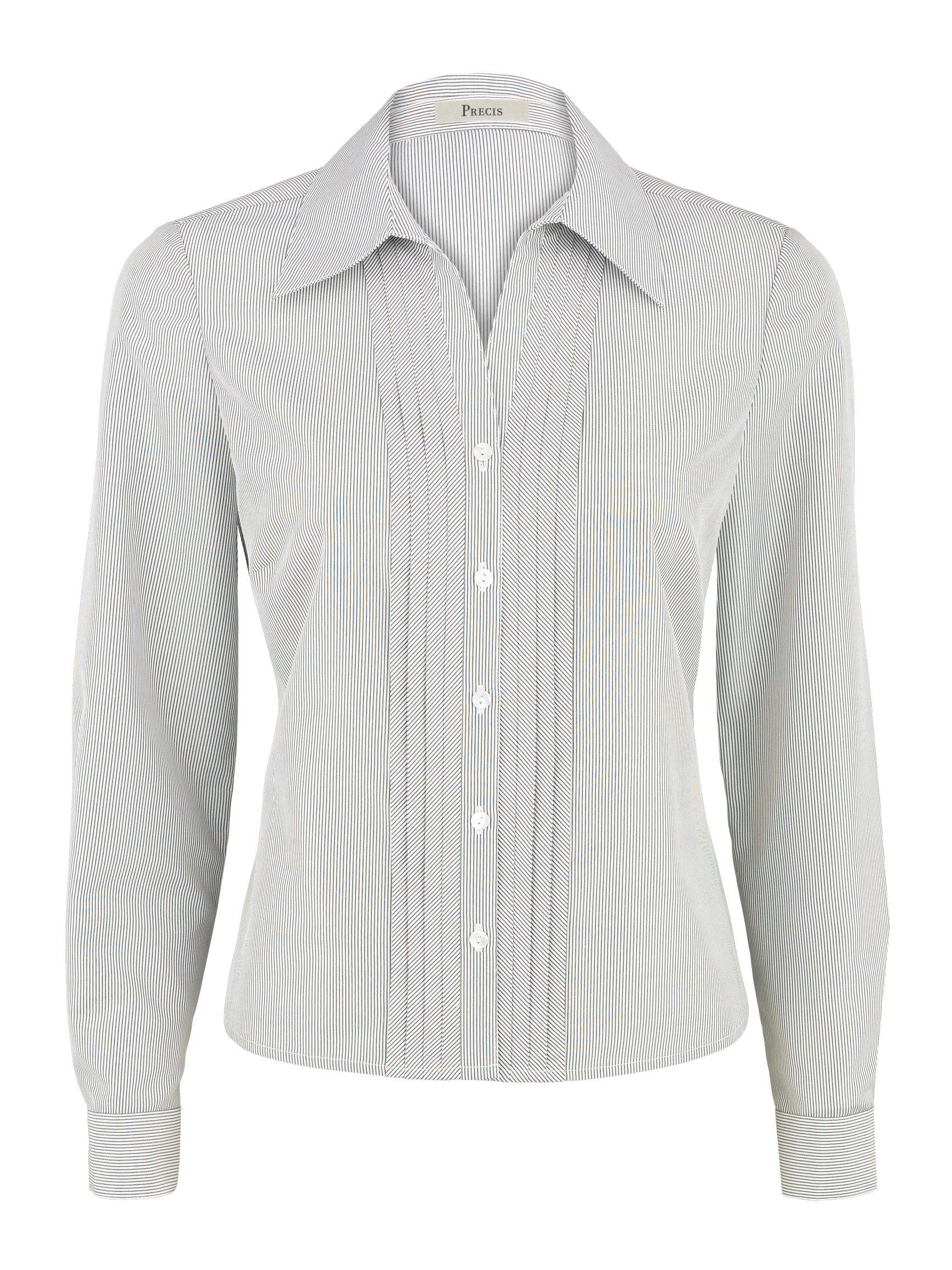 Striped Pleat Front Blouse,