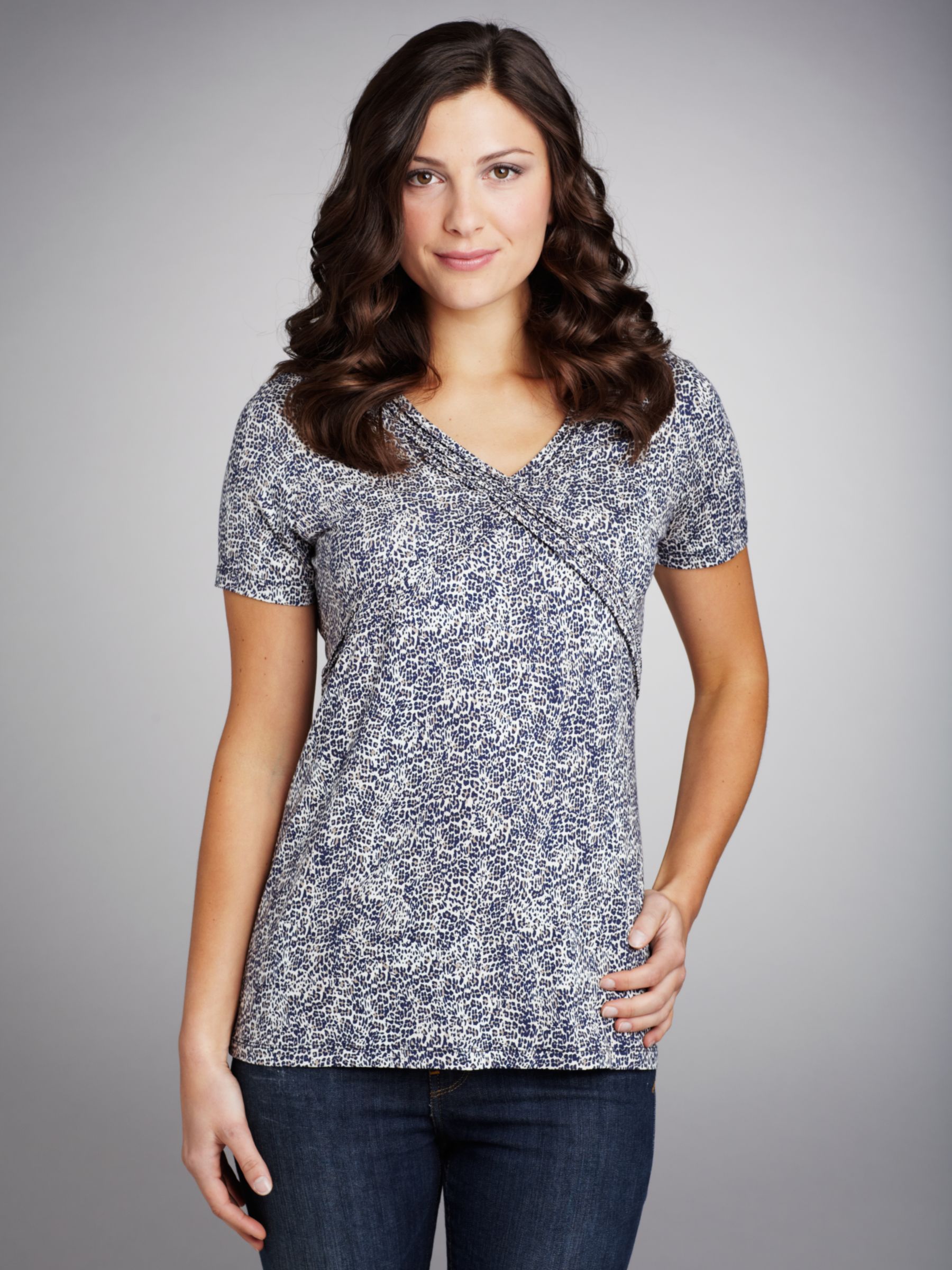 Short Sleeve V-Neck Print T-Shirt,