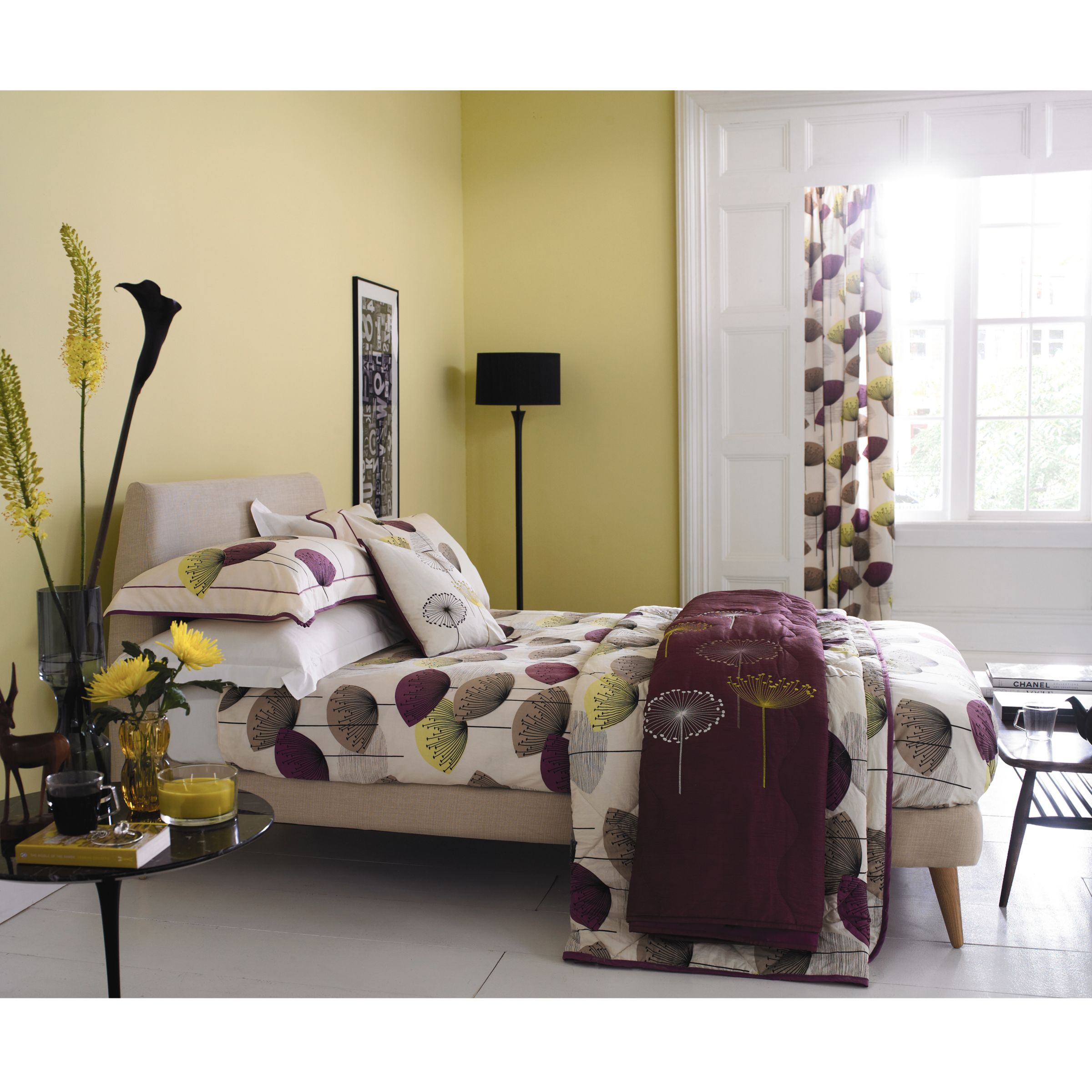 Dandelion Clocks Duvet Cover, Damson