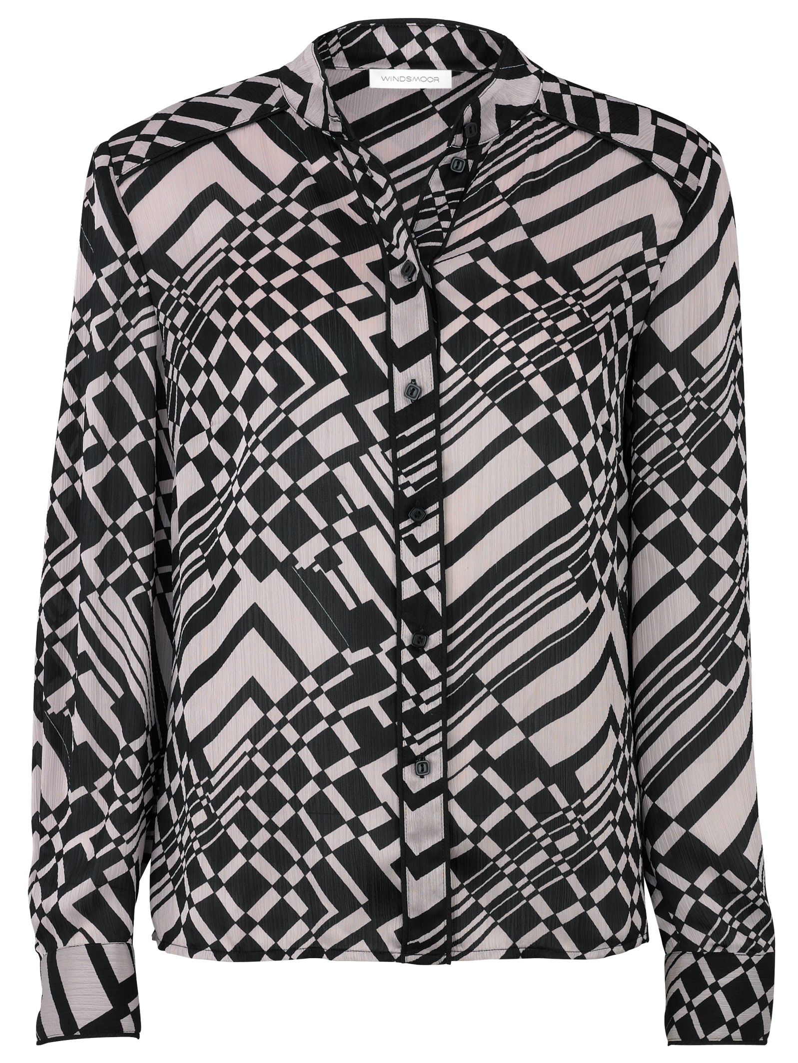 Chequerboard Print Blouse, Nude/black