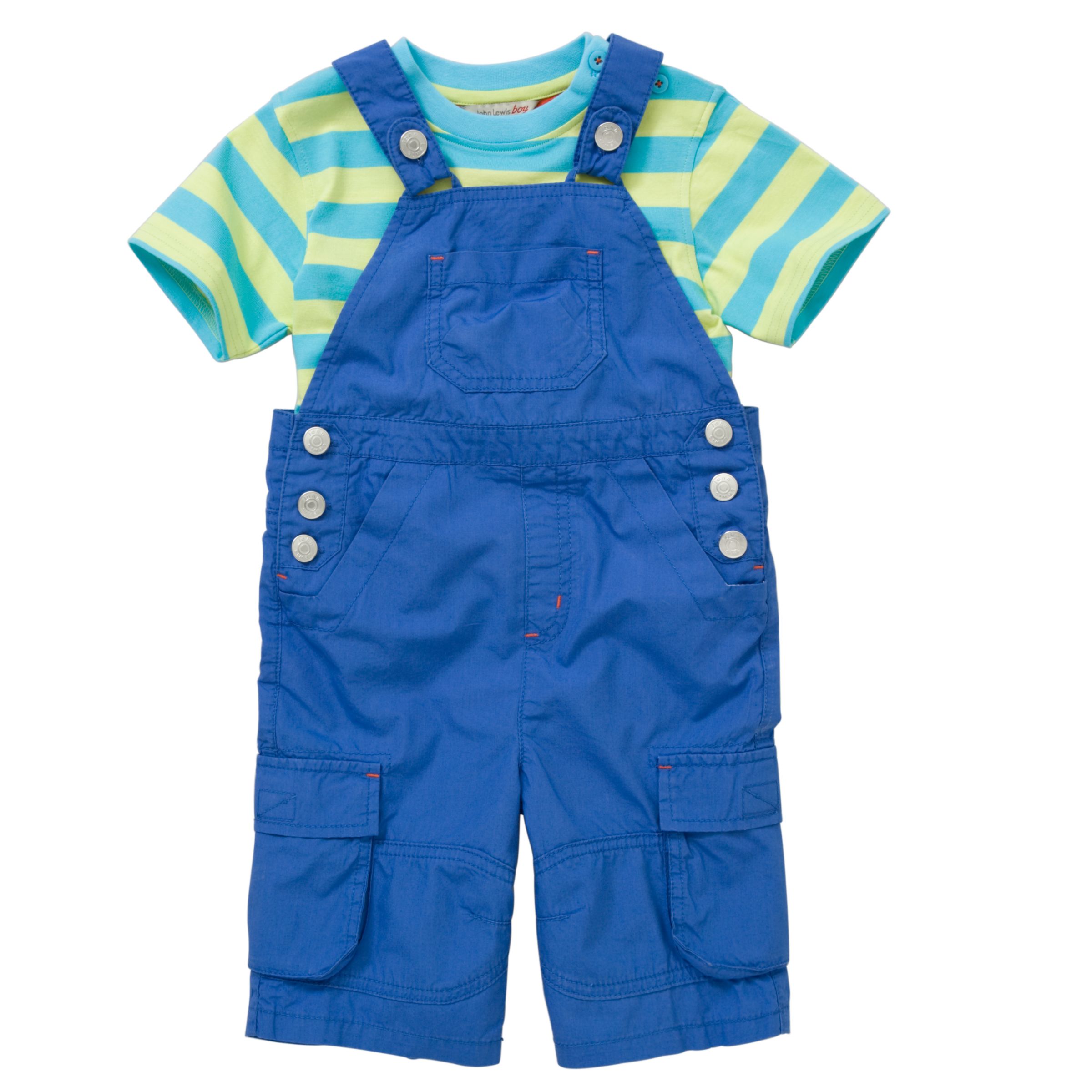 John Lewis Boy Dungarees and T-Shirt Set, Blue