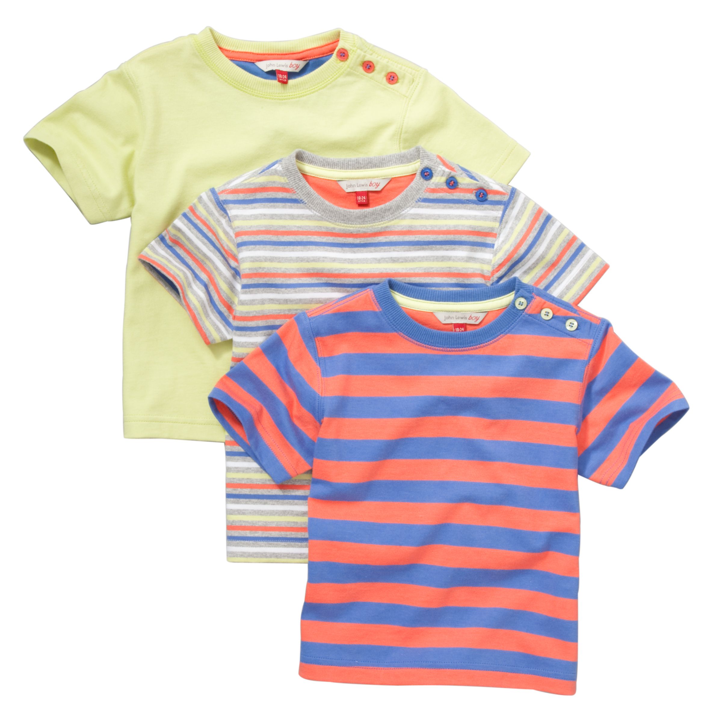 John Lewis Boy Short Sleeve T-Shirts, Pack of 3,