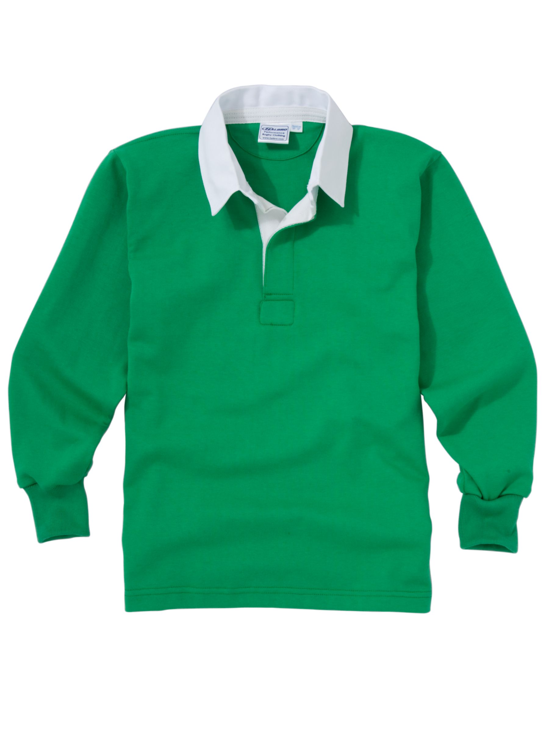School Cotton Rugby Shirt, Emerald Green