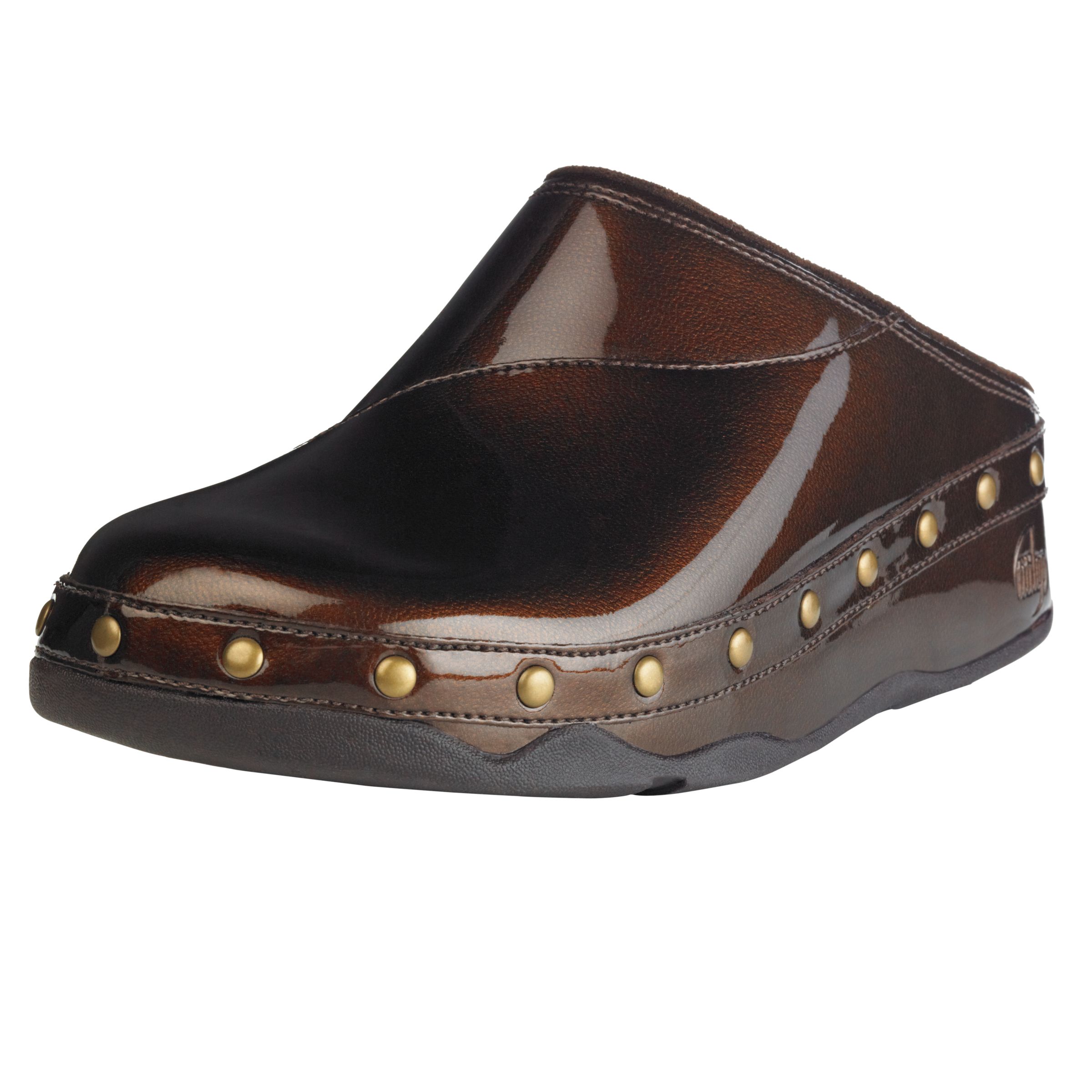 FitFlop Happy Gogh Patent Leather Clogs, Bronze