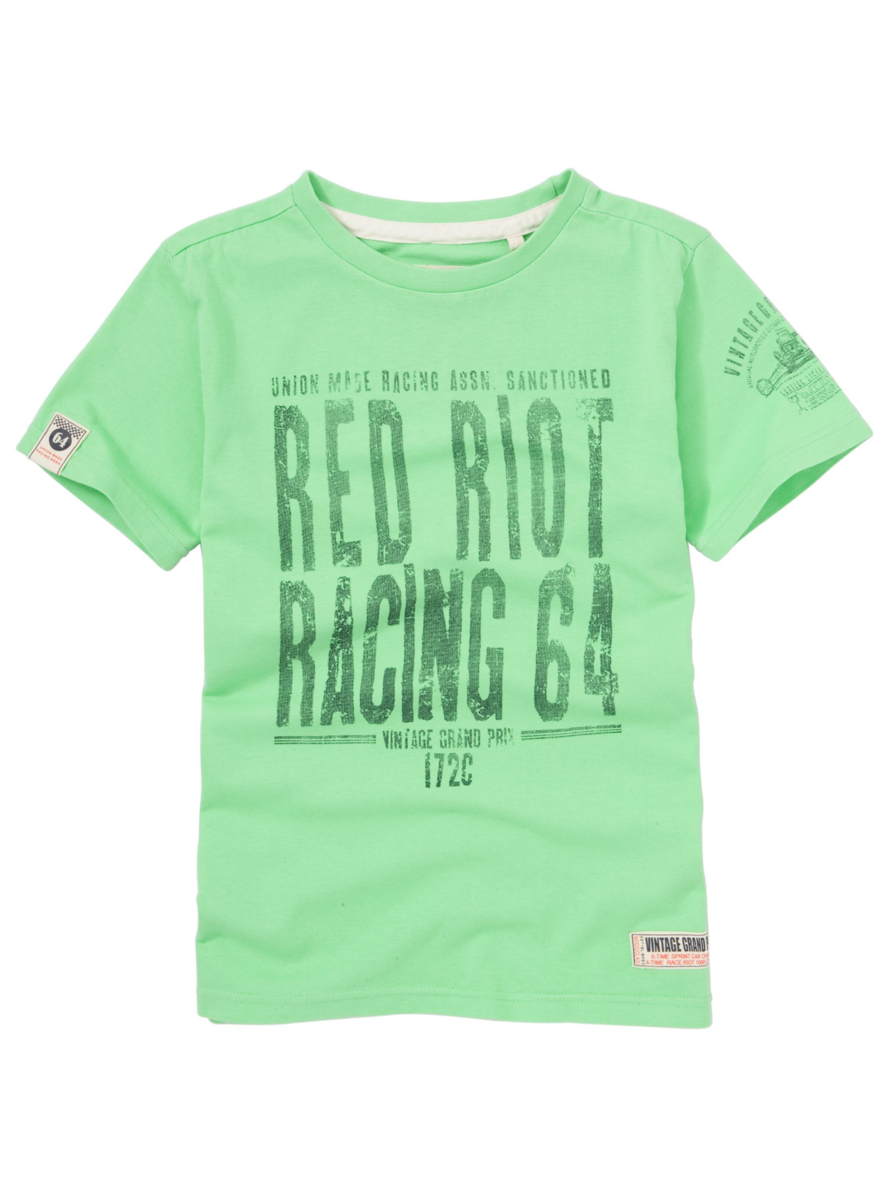 John Lewis Boy Red Riot Racing T-Shirt, Green