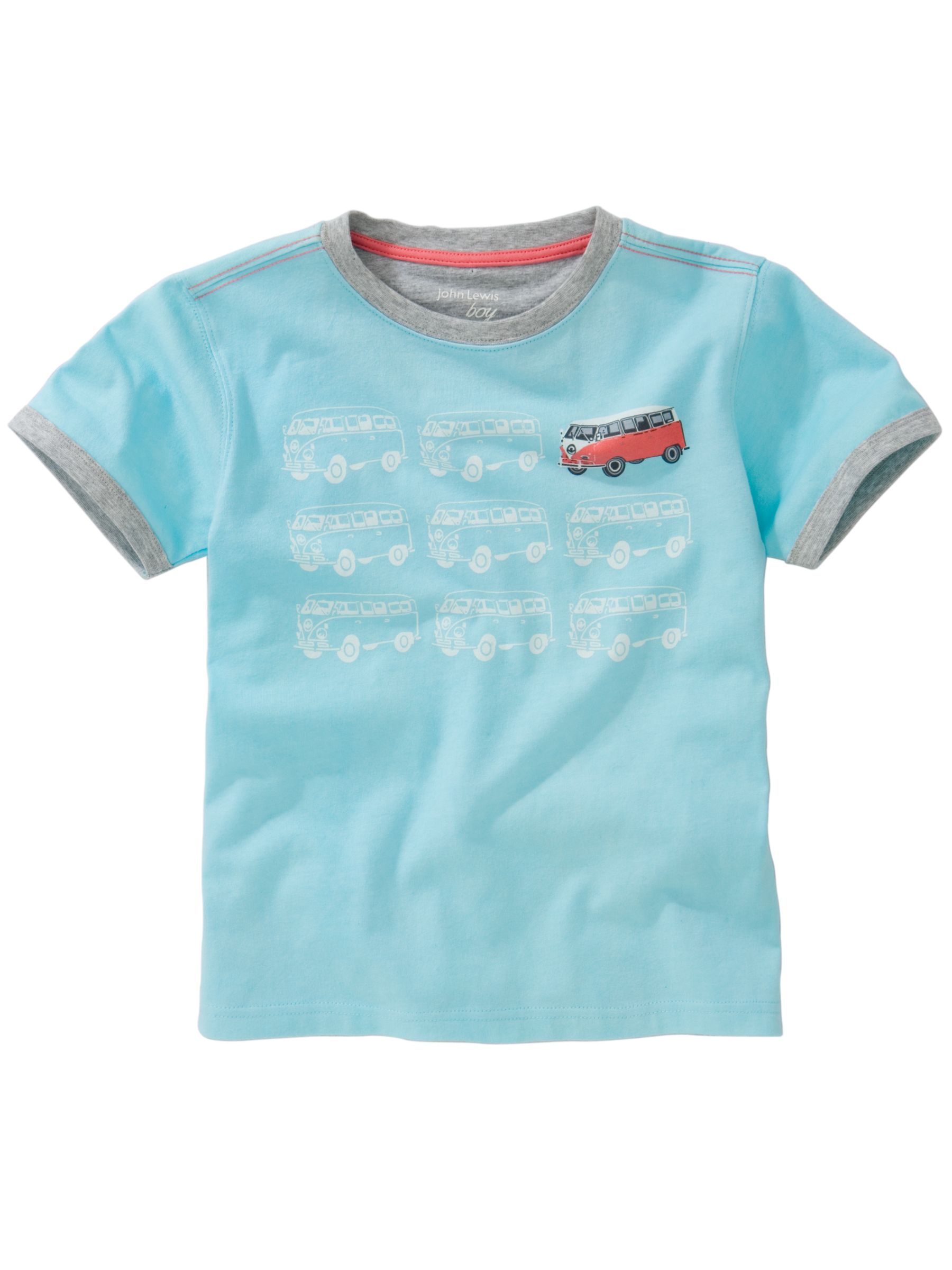 John Lewis Boy Camper Graphic T-Shirt, Sea Blue