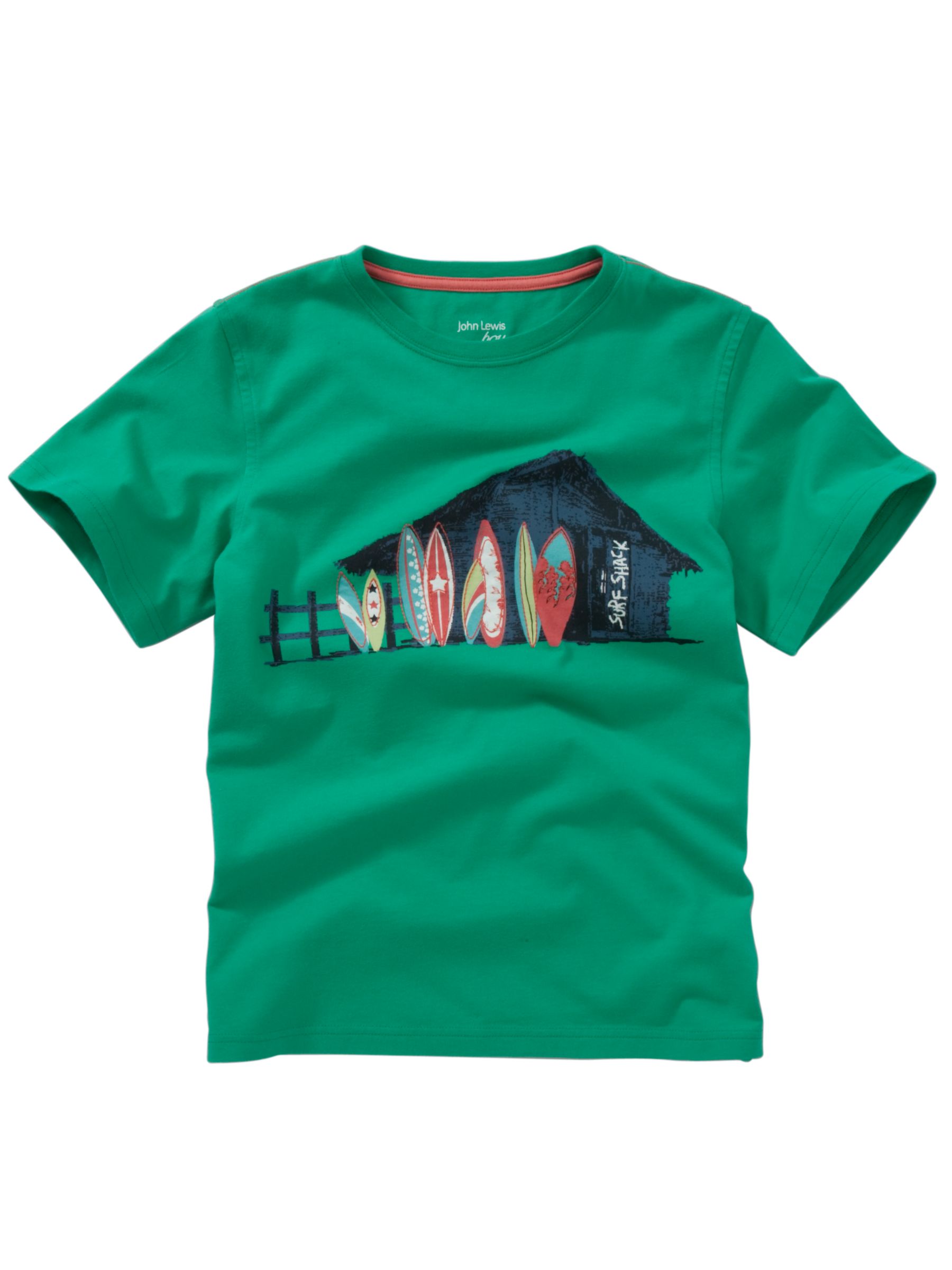John Lewis Boy Surfboard Graphic T-Shirt, Green
