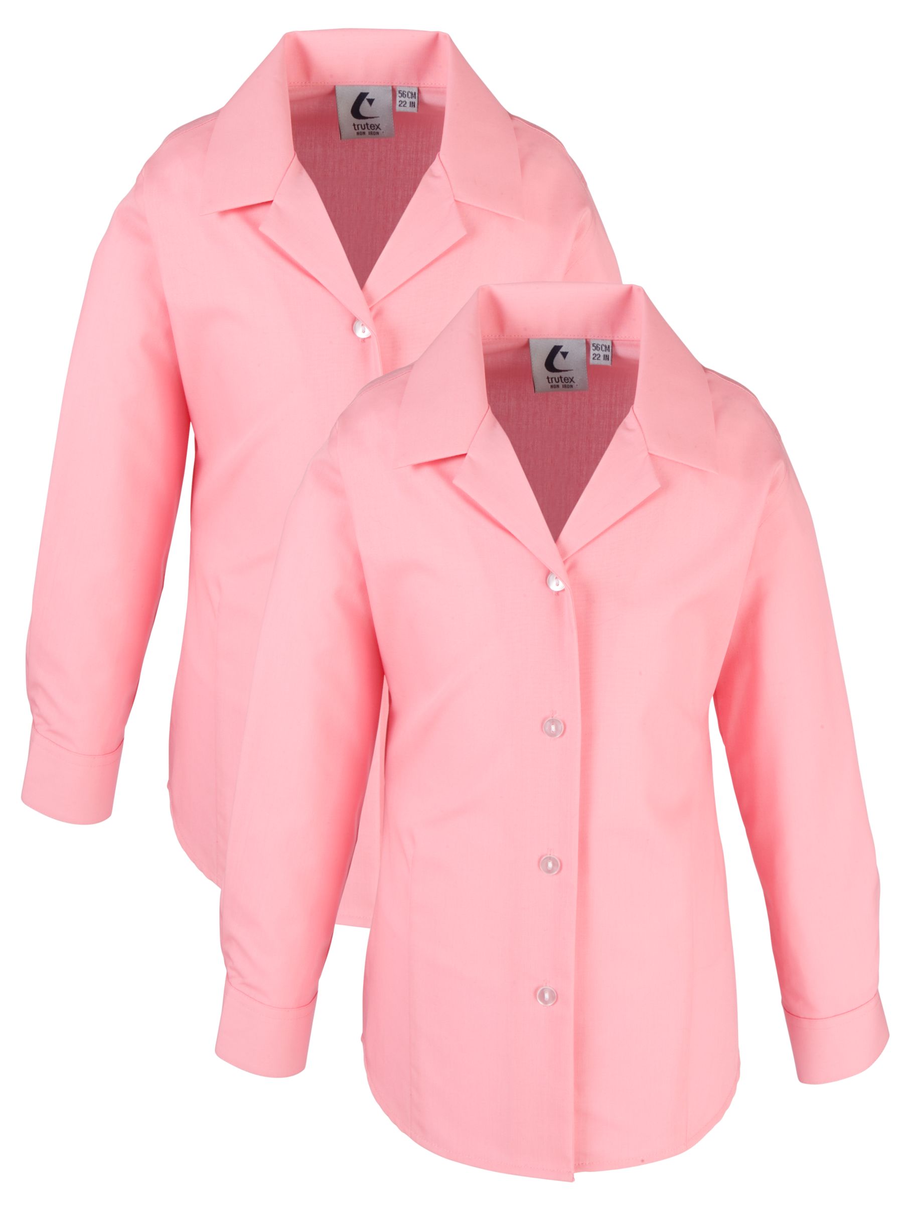 Other Schools Long Sleeve Rever Collar School Blouse, Raspberry