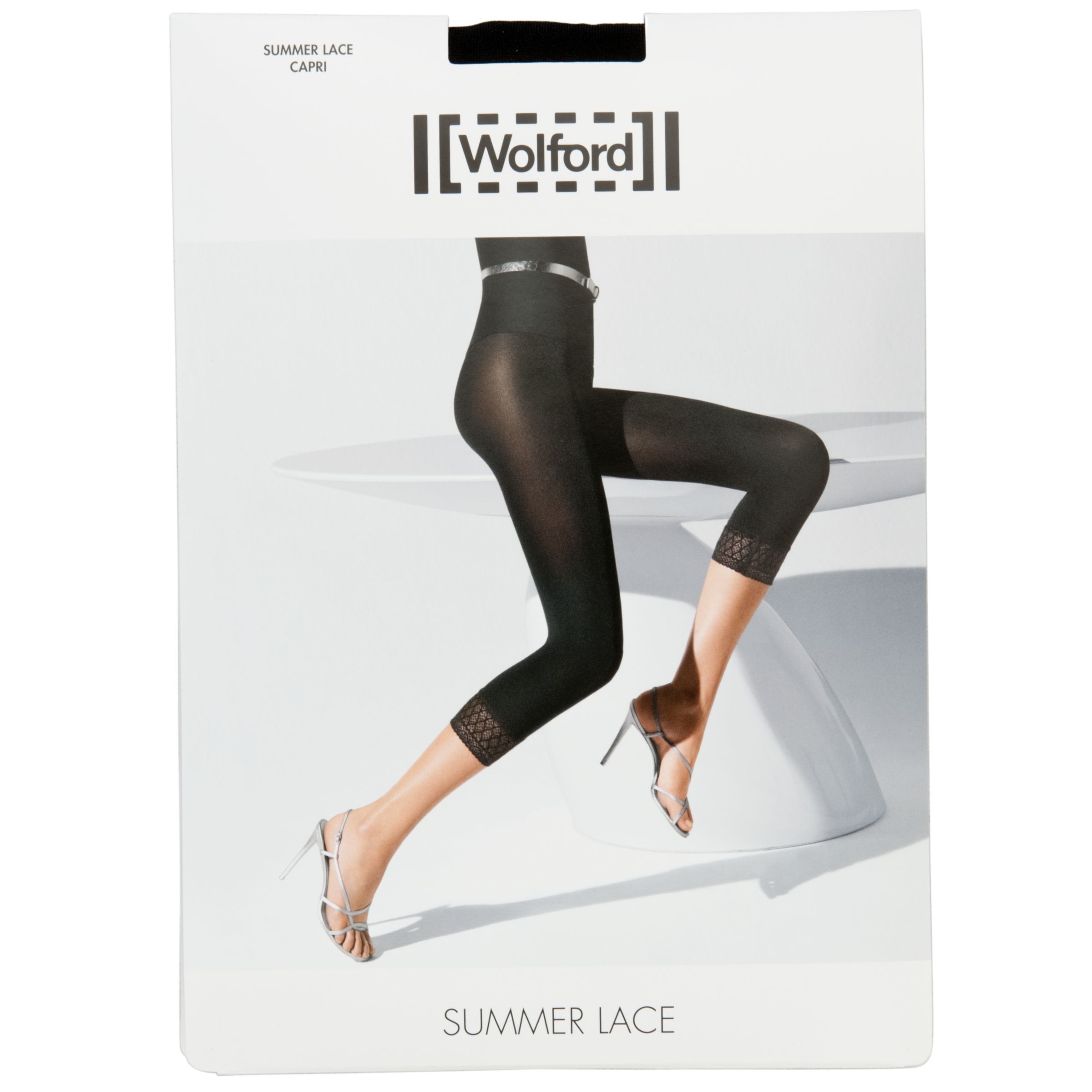 Wolford Summer Lace 80 Denier Capri Leggings Black