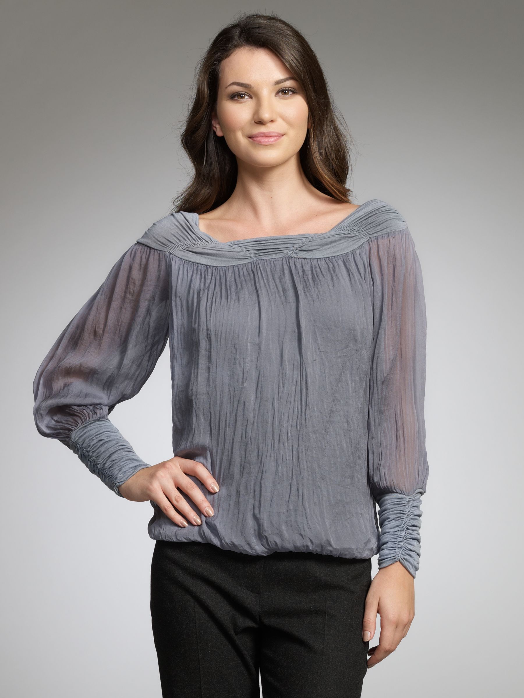 Gypsy Silk Blouse, Sky