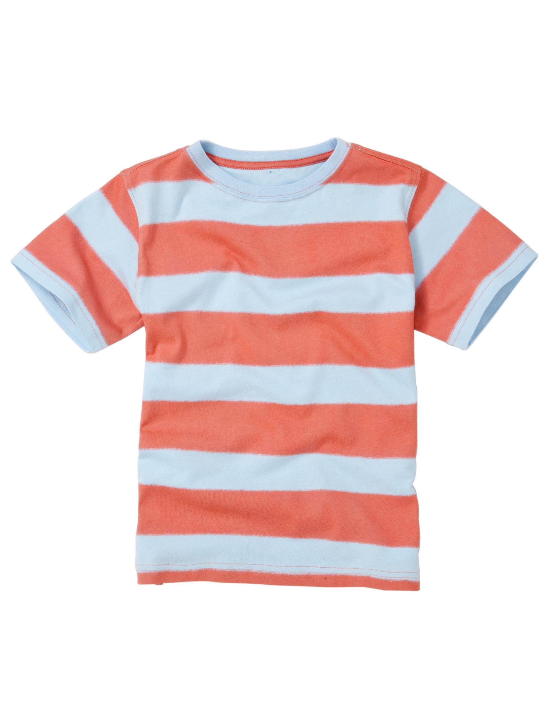 John Lewis Boy Block Stripe T-Shirt, Blue/Pink