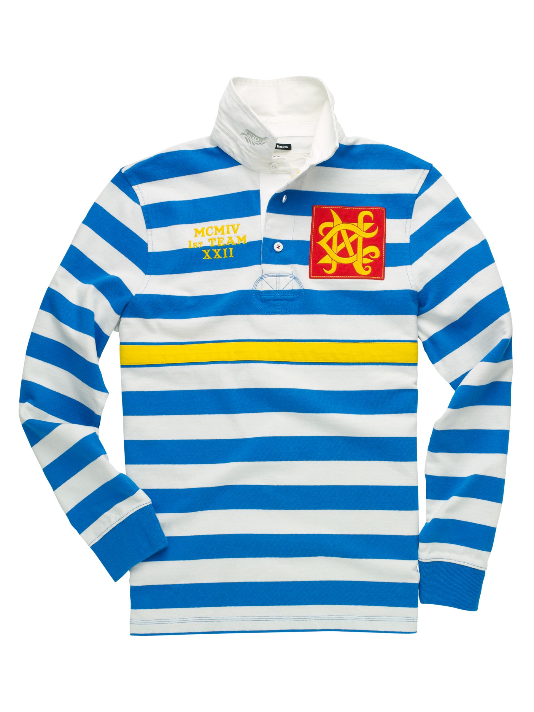 Blenheim Multi Stripe Rugby Shirt, Blue