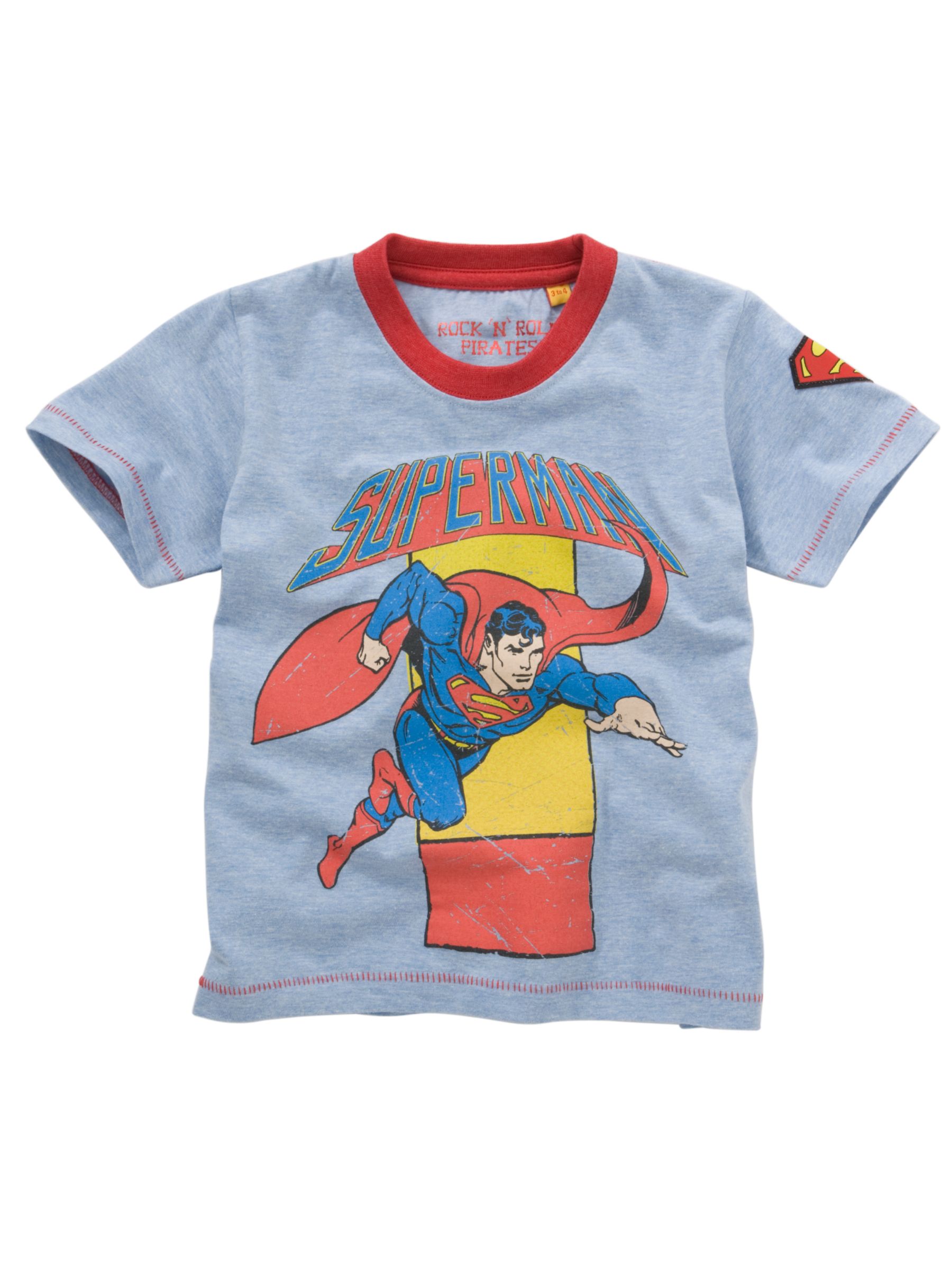 Character Superman Comic Print T-Shirt, Blue