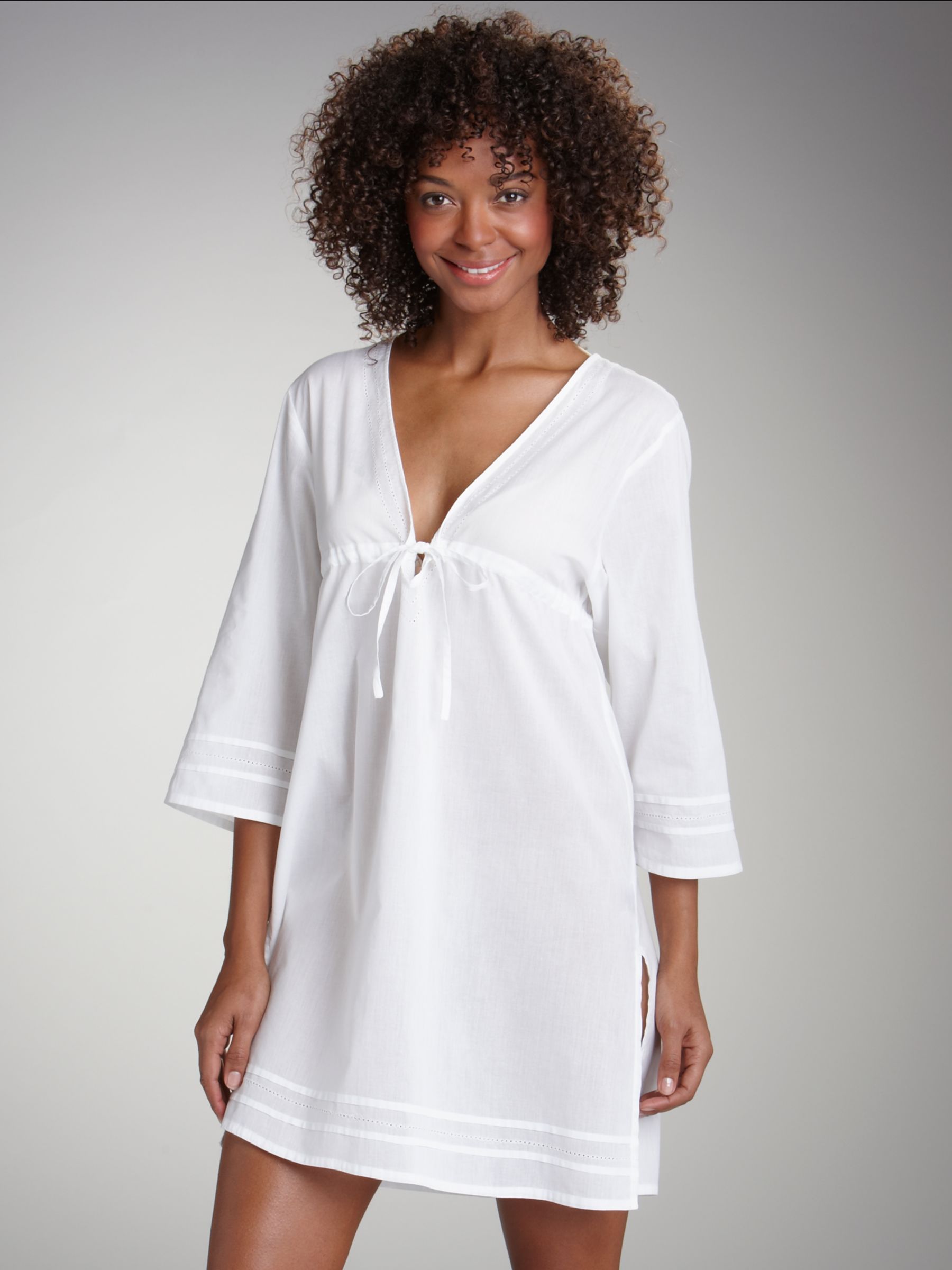 John Lewis Women Cotton Kaftan, White