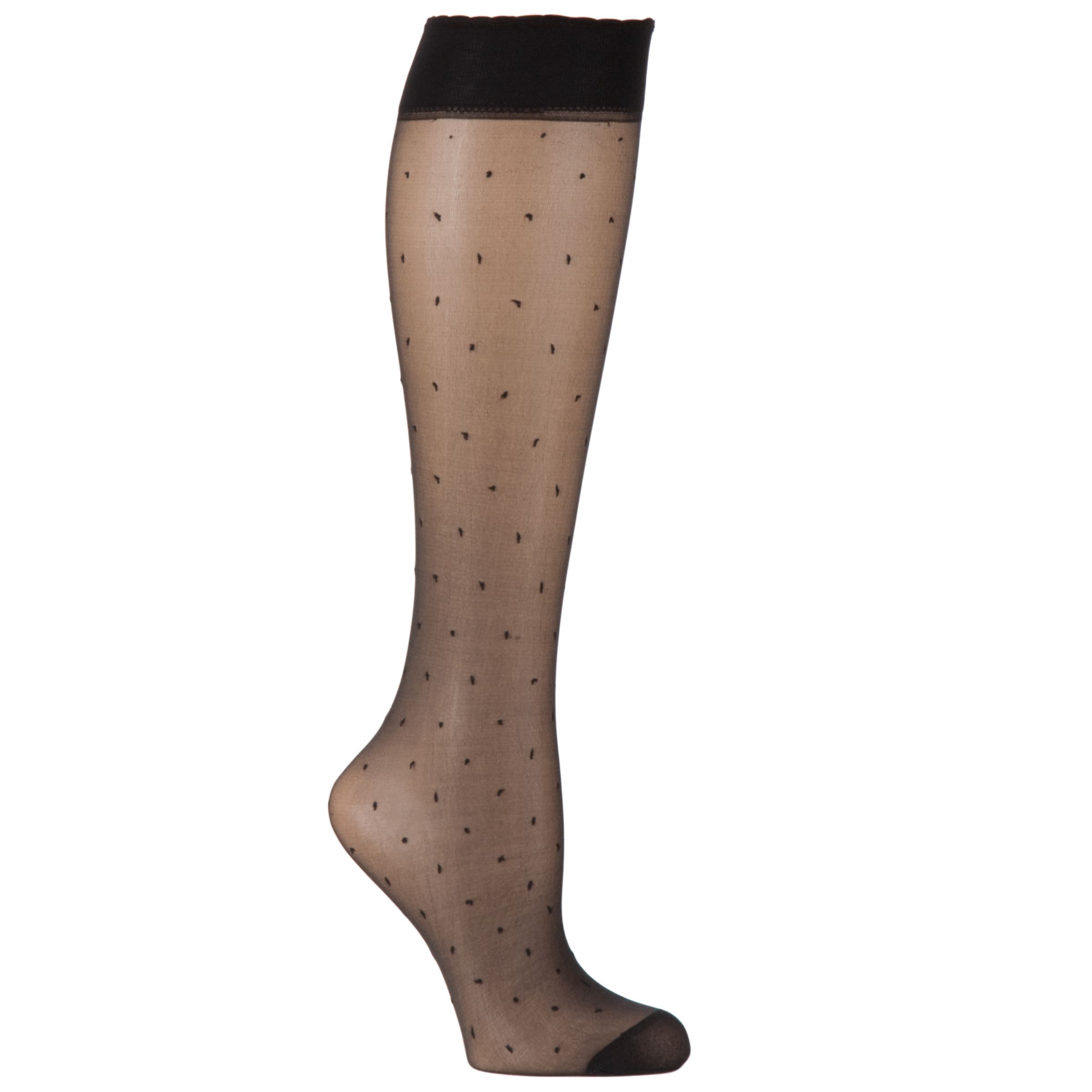 Pretty Polly Floral amp Spot Knee High Socks 2 Pack Black