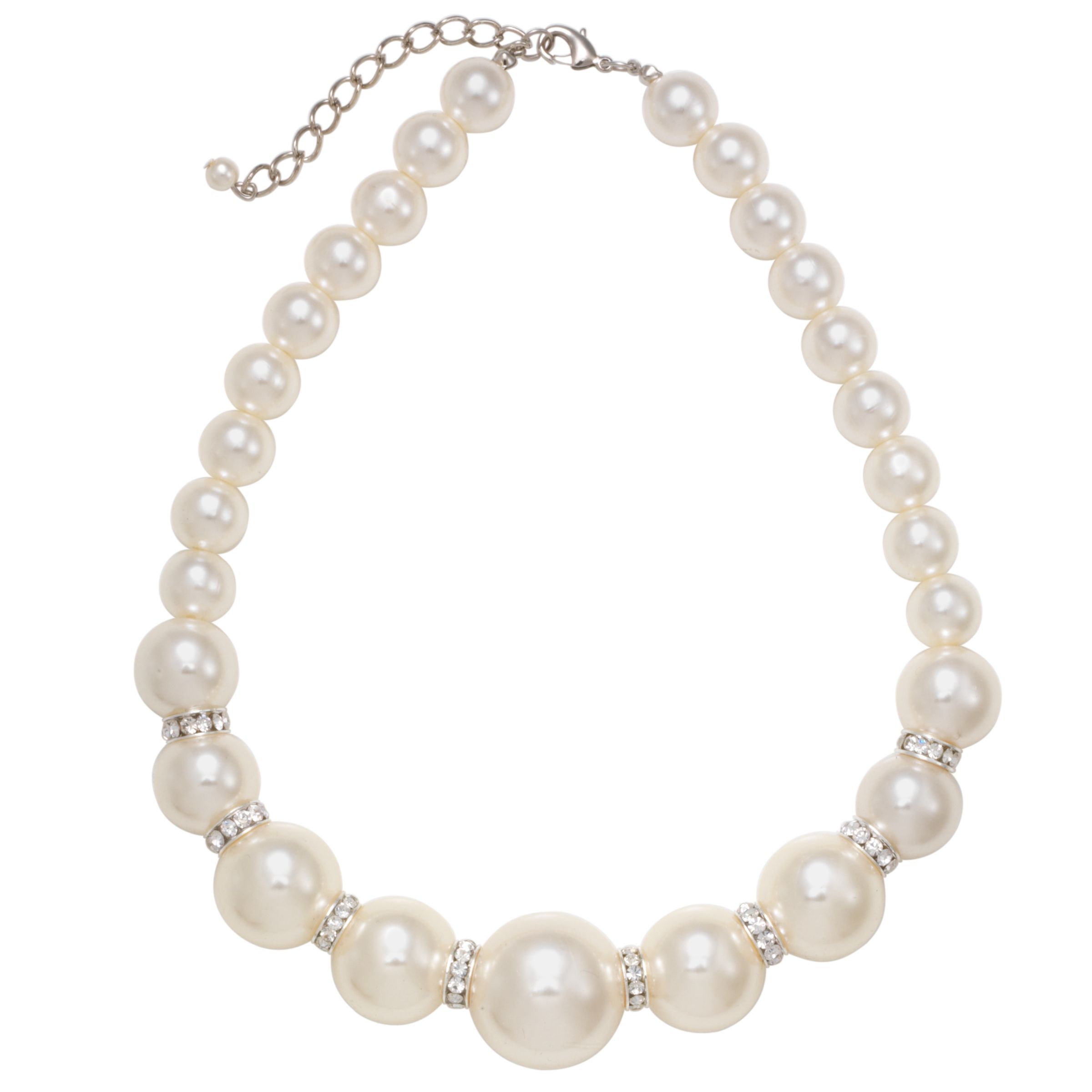 John Lewis Women Graduate Large Pearl and Diamante Necklace