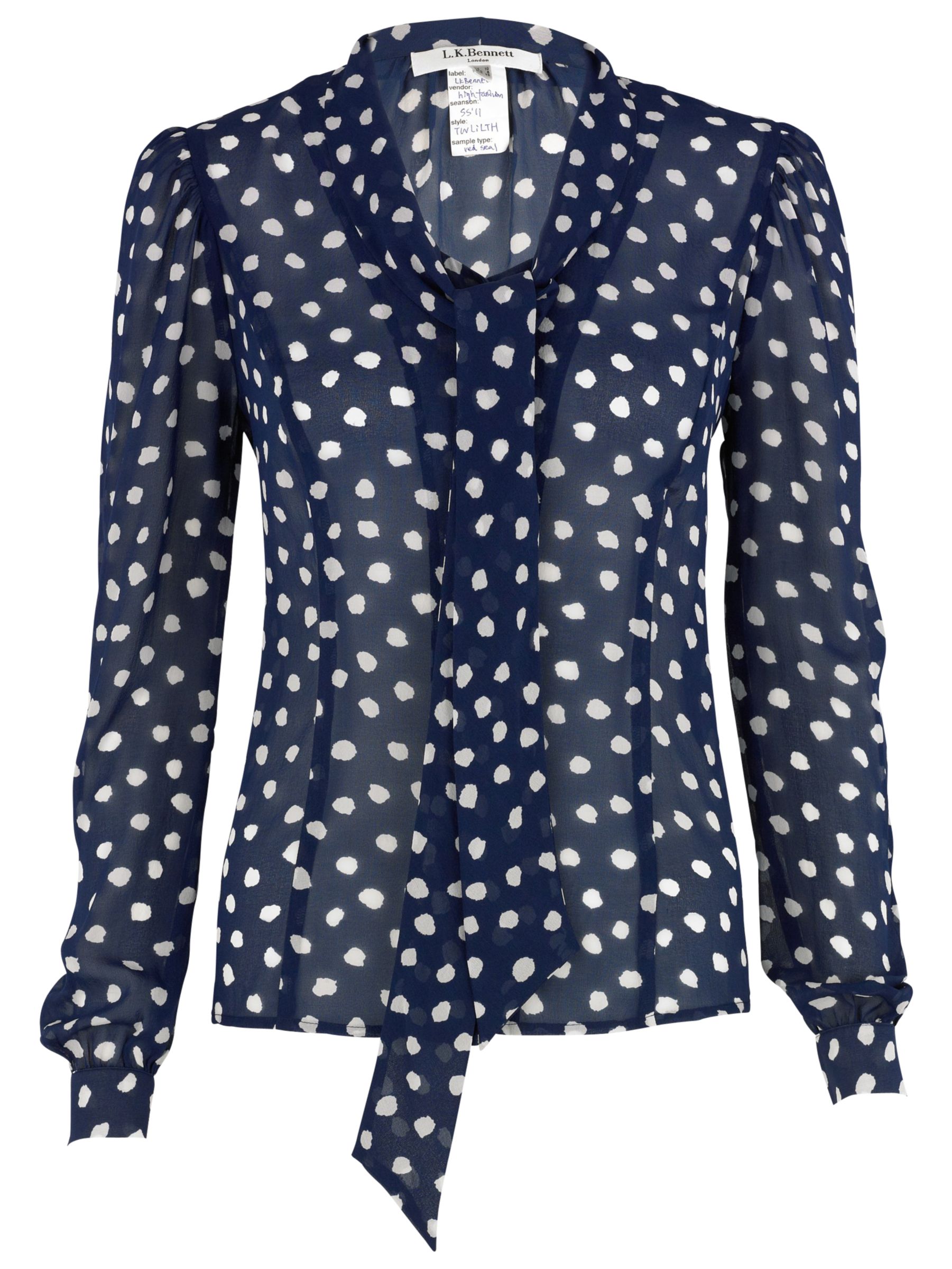 L.K. Bennett Lilith Blouse, Navy