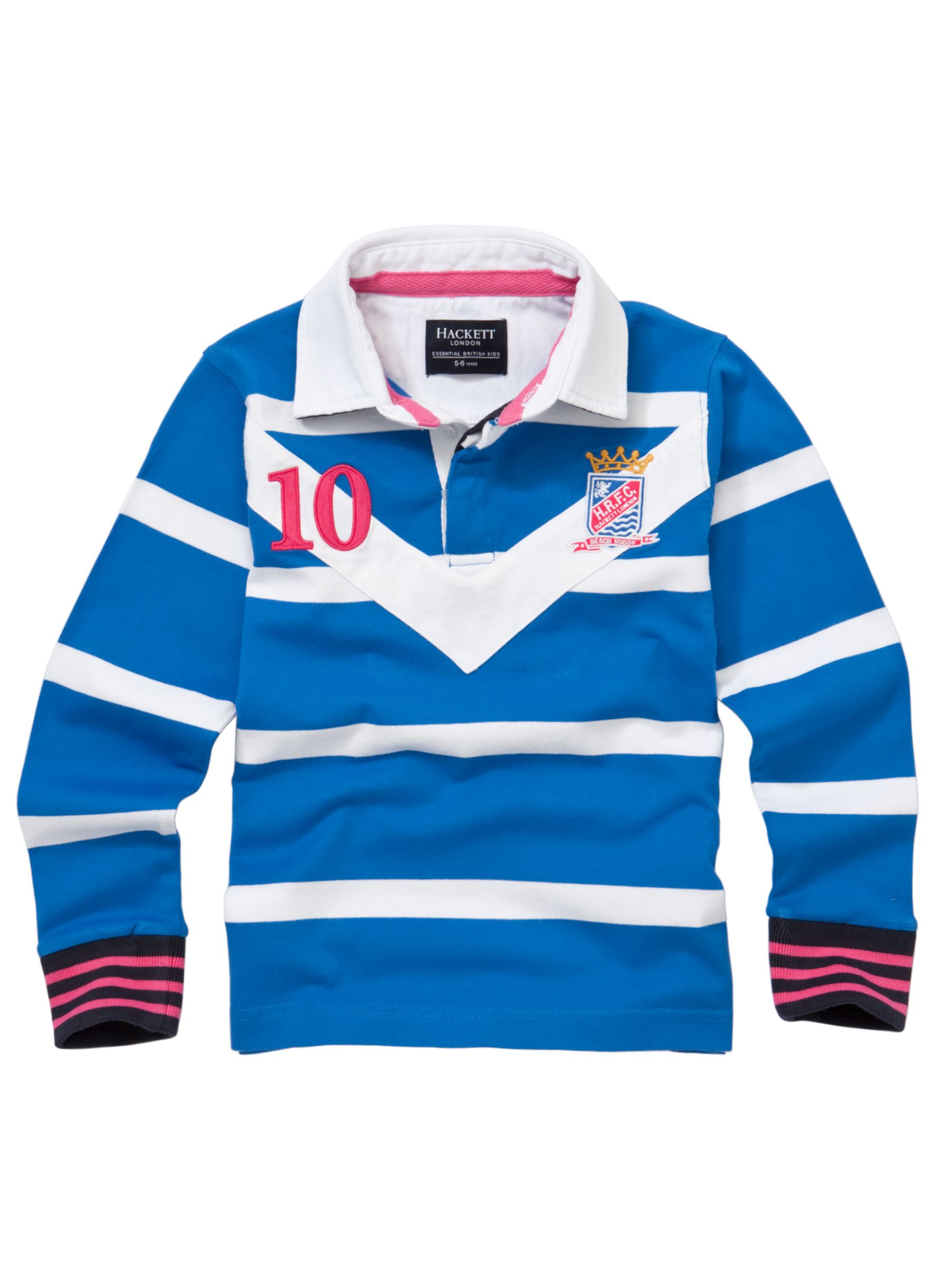 Hackett London Chevron Rugby Shirt, Blue/White