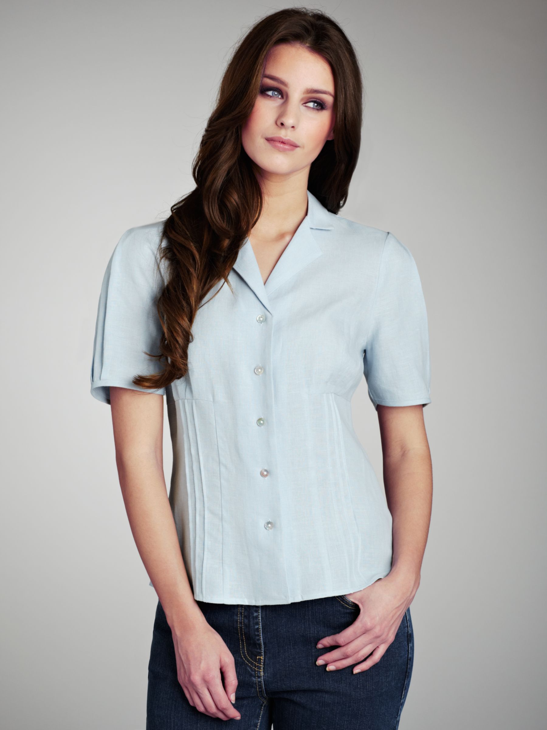 Plain Linen Blouse, Chambray