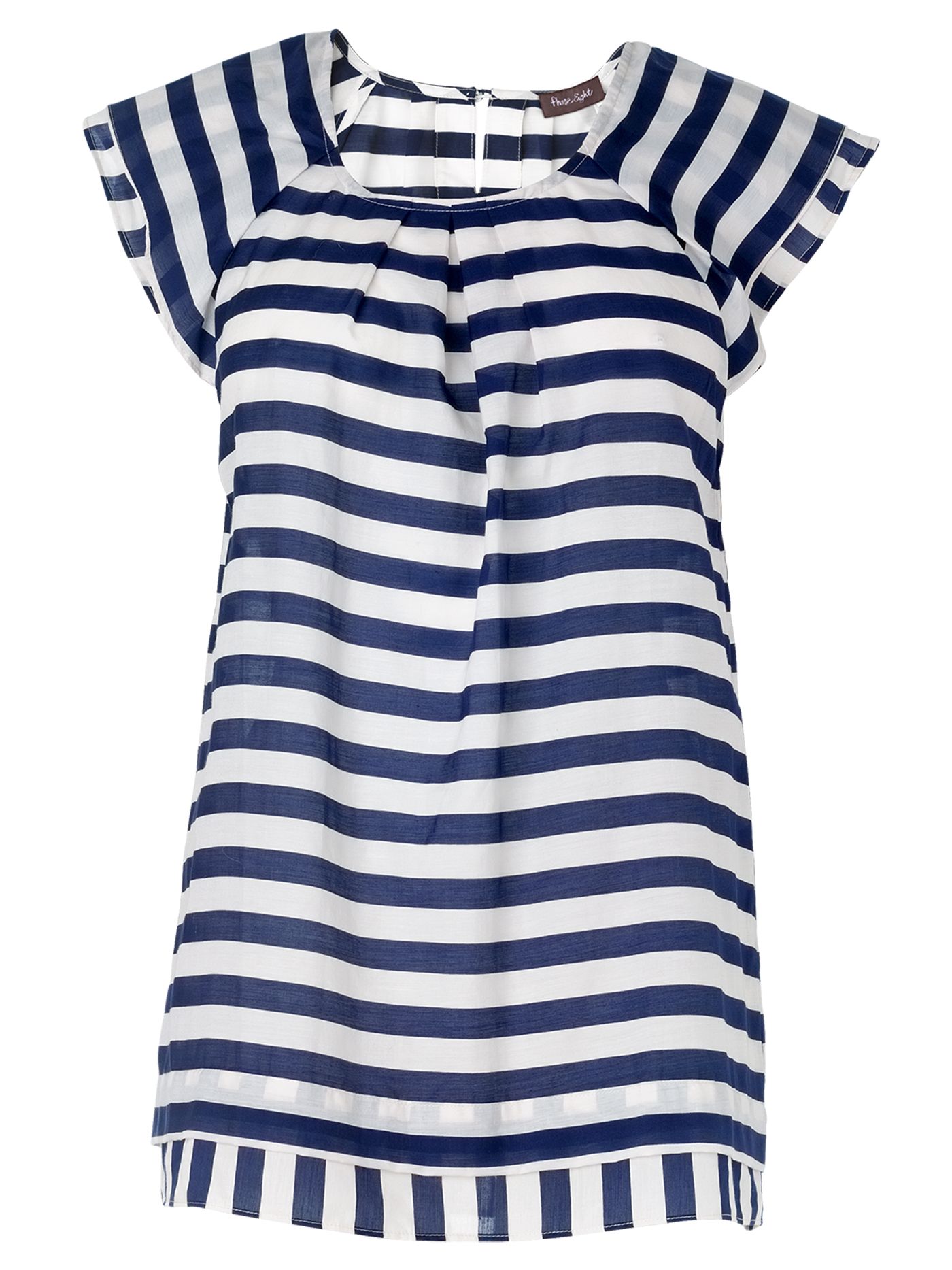 Phase Eight Stripe Blouse, Navy/white