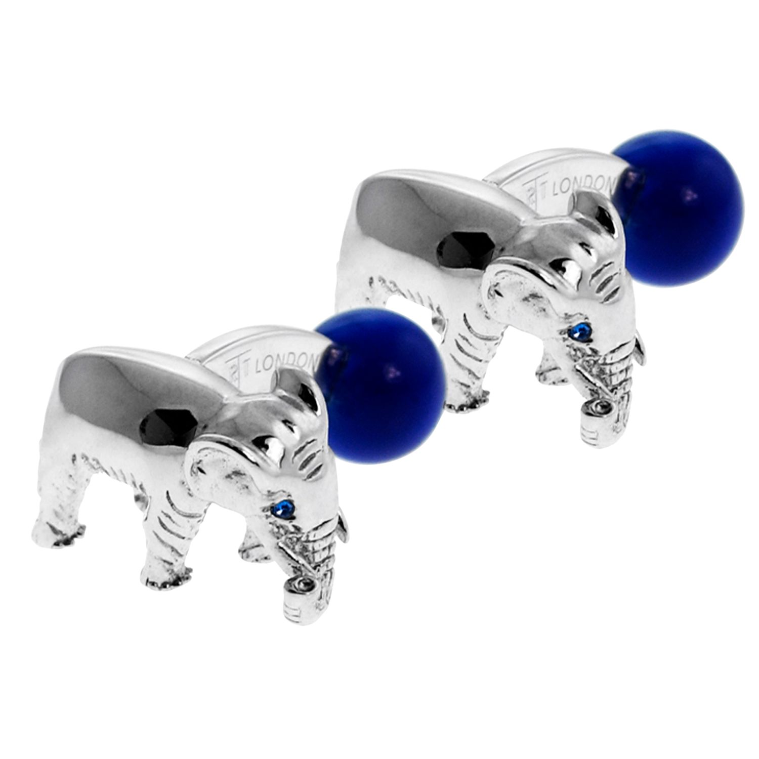 Tateossian Elephant Cufflinks, Blue