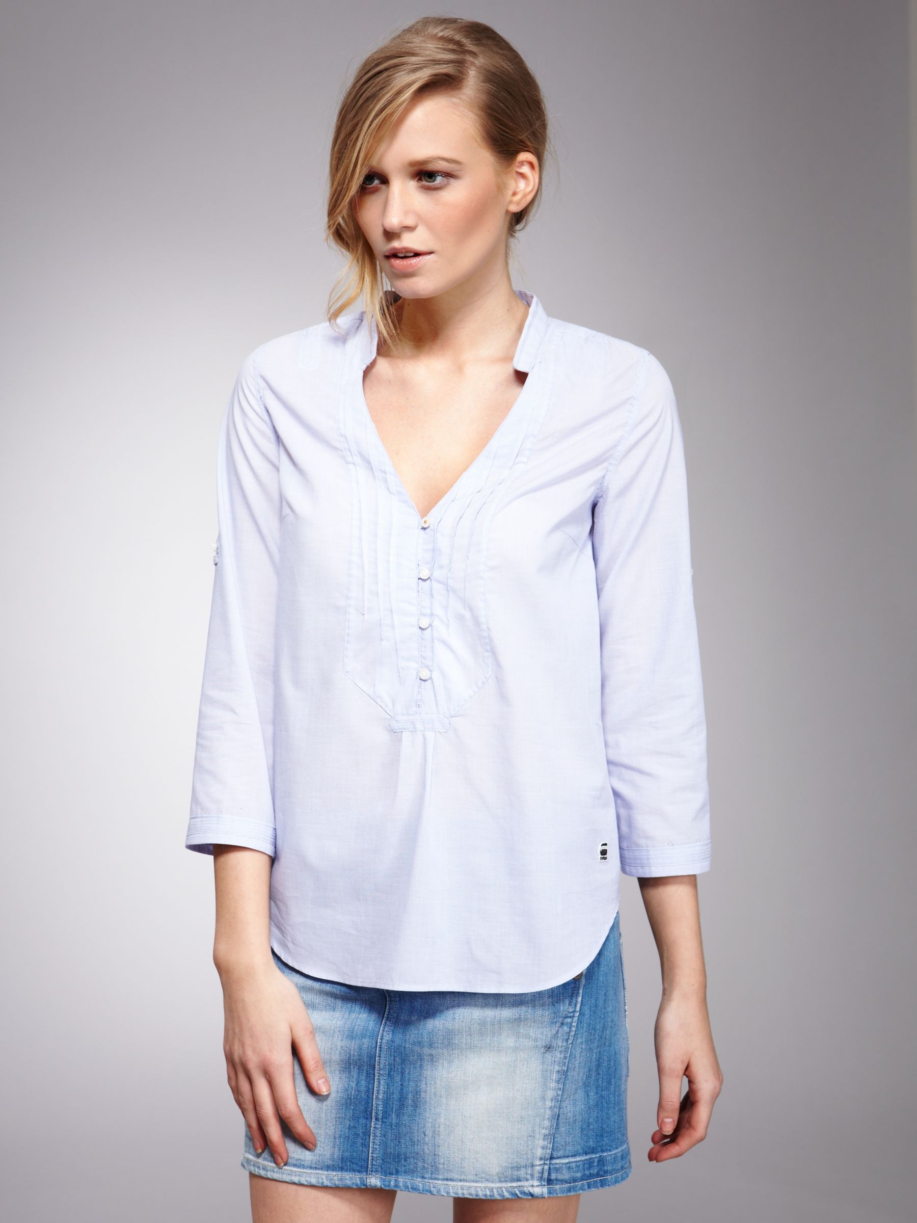 G-Star Raw G Star Raw V Neck Blouse, Lavender