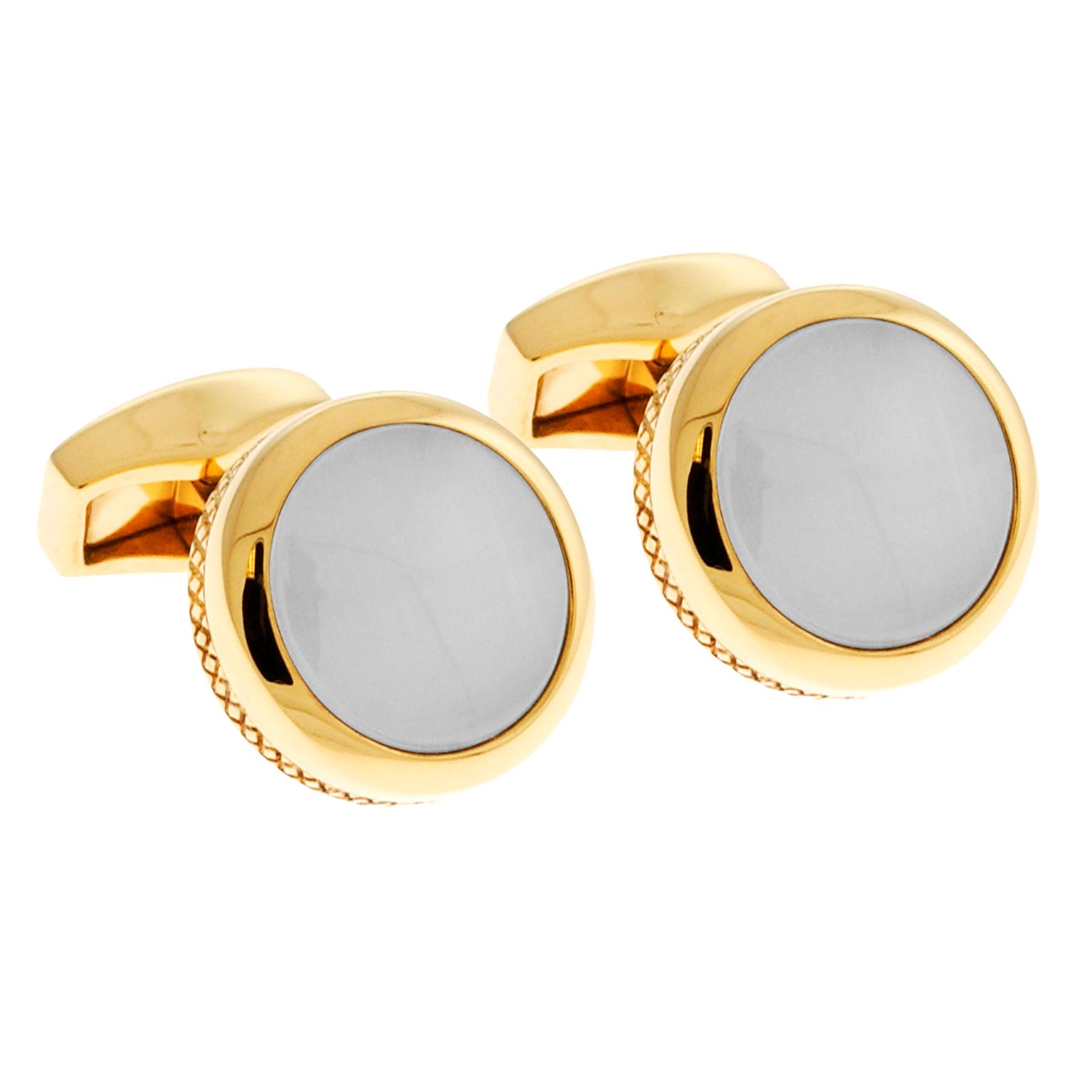 Tateossian Round Cushion Cufflinks, White