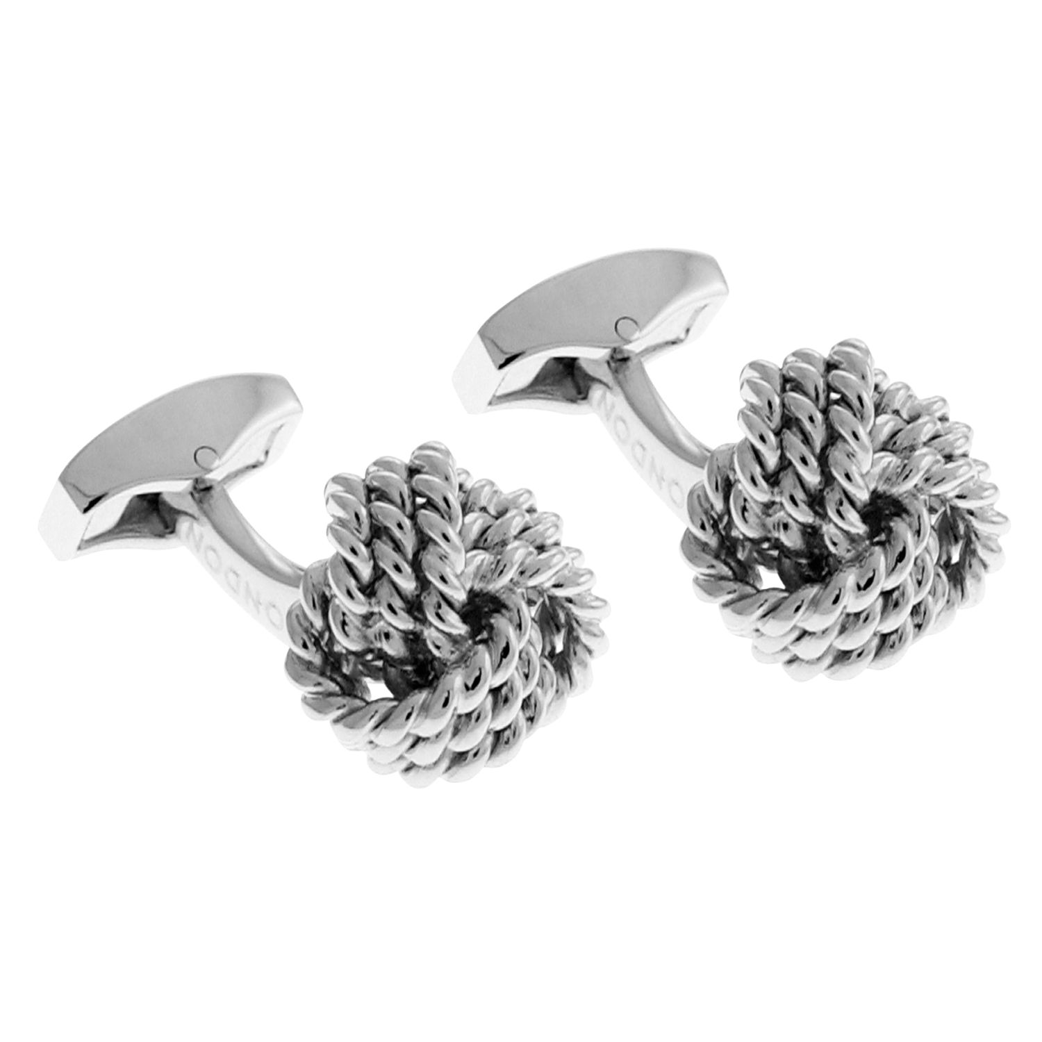 Woven Knot Cufflinks, Silver