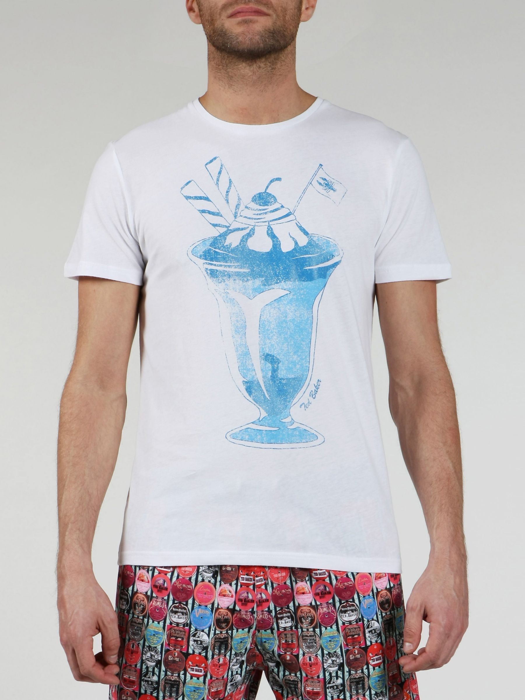 Ted Baker Short-Sleeve Cone Graphic T-Shirt, White