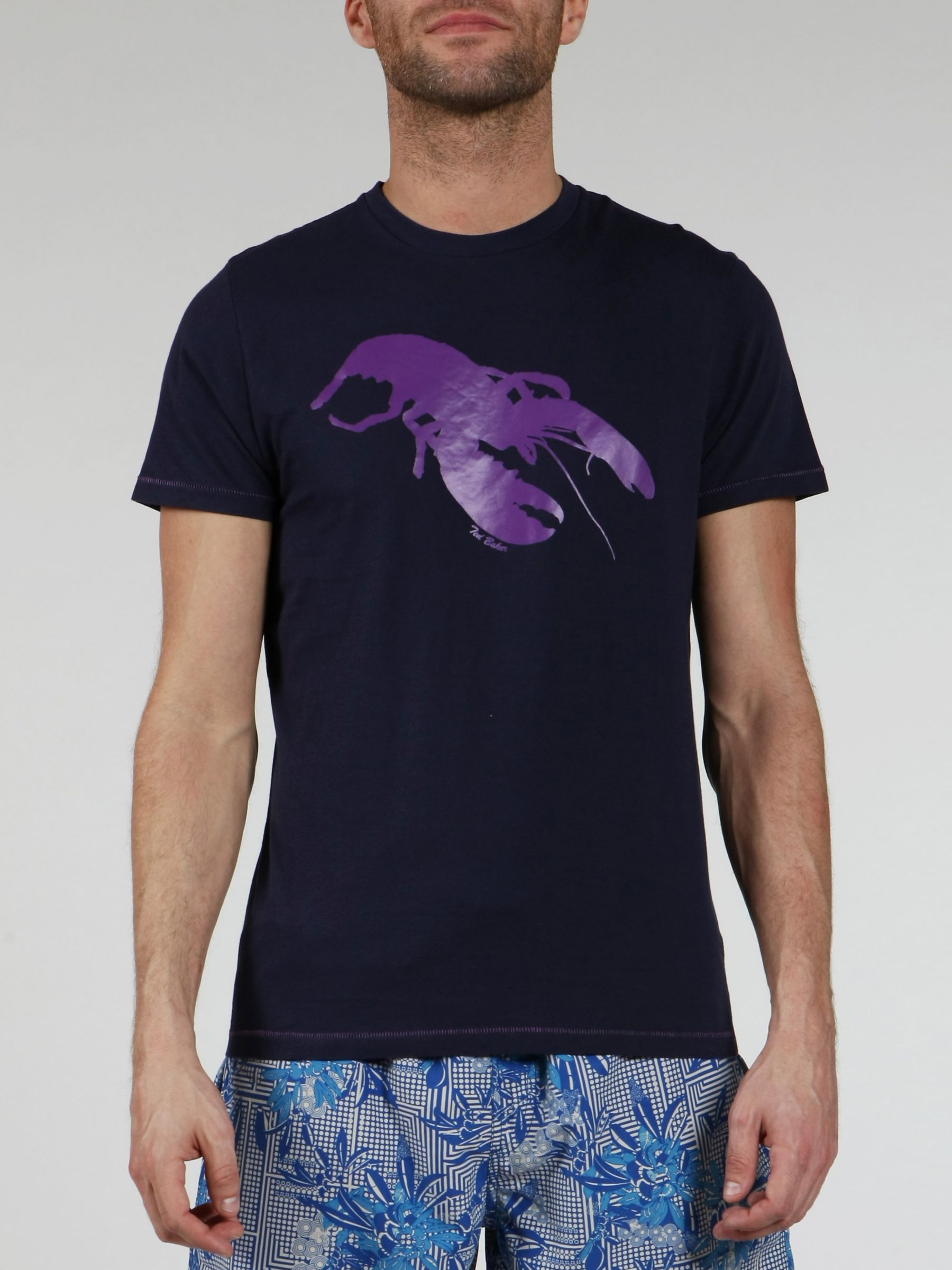 Ted Baker Short-Sleeve Lobster Print T-Shirt, Navy