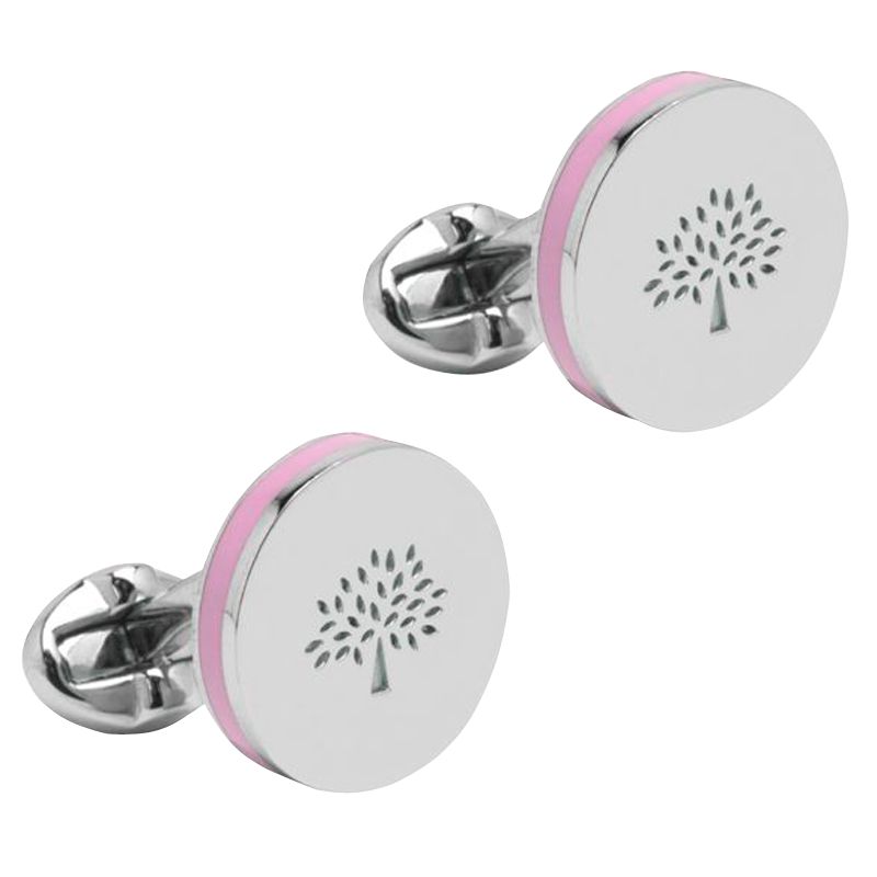 Mulberry Round Sandwich Cufflinks, Pink