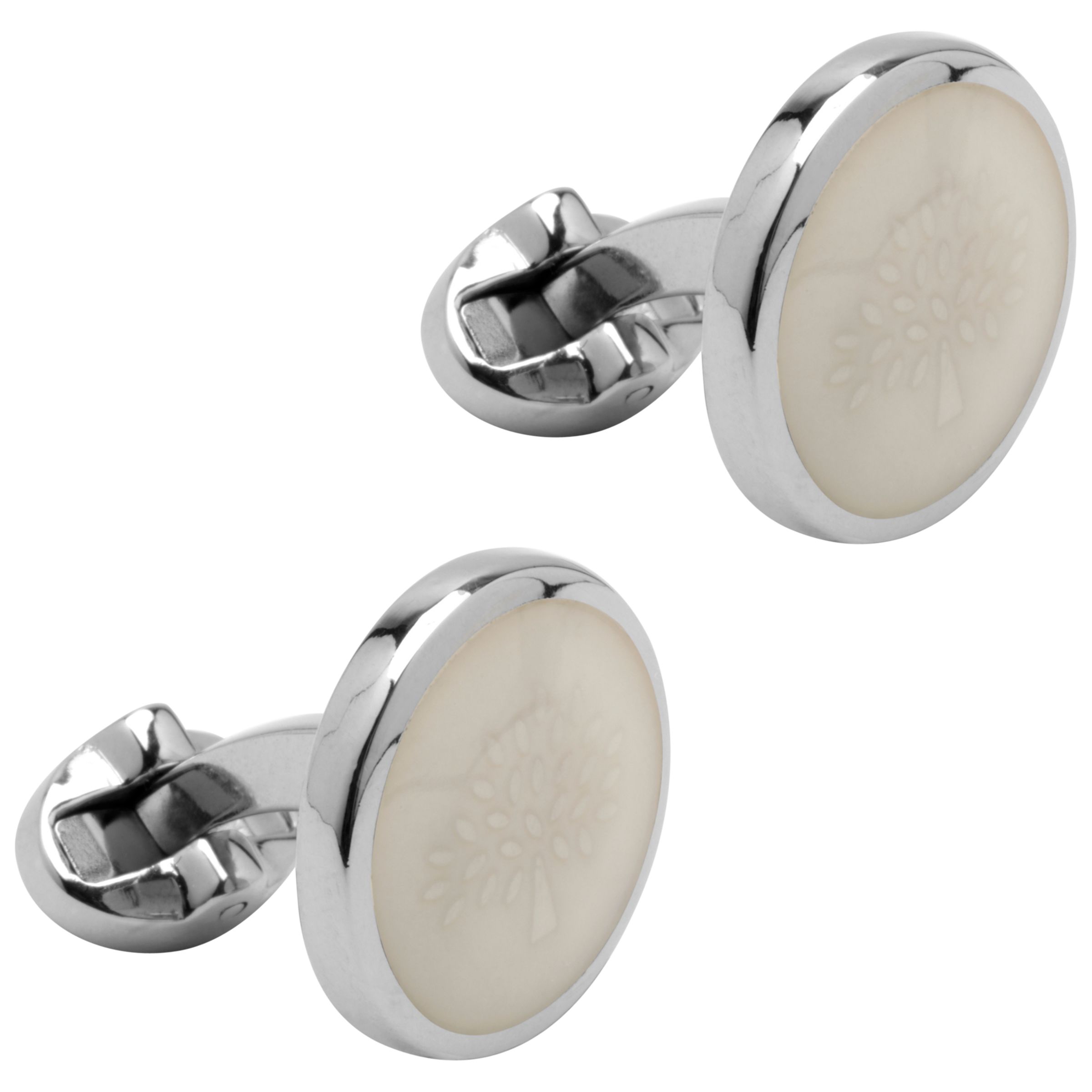 Mulberry Transparent Tree Cufflinks, White