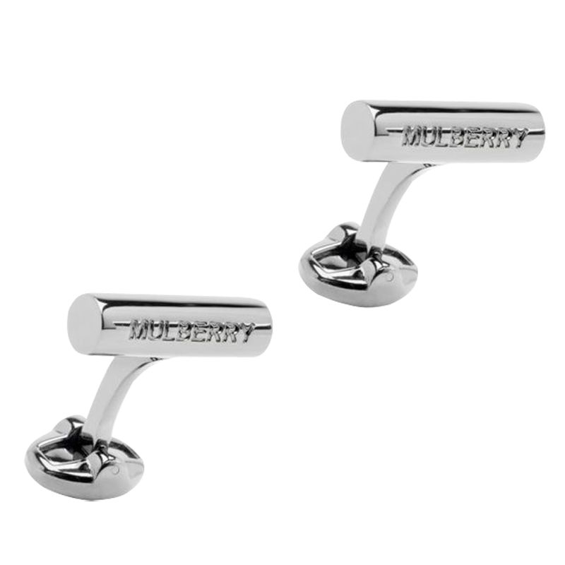 Mulberry Cylinder Logo Cufflinks, Metallics