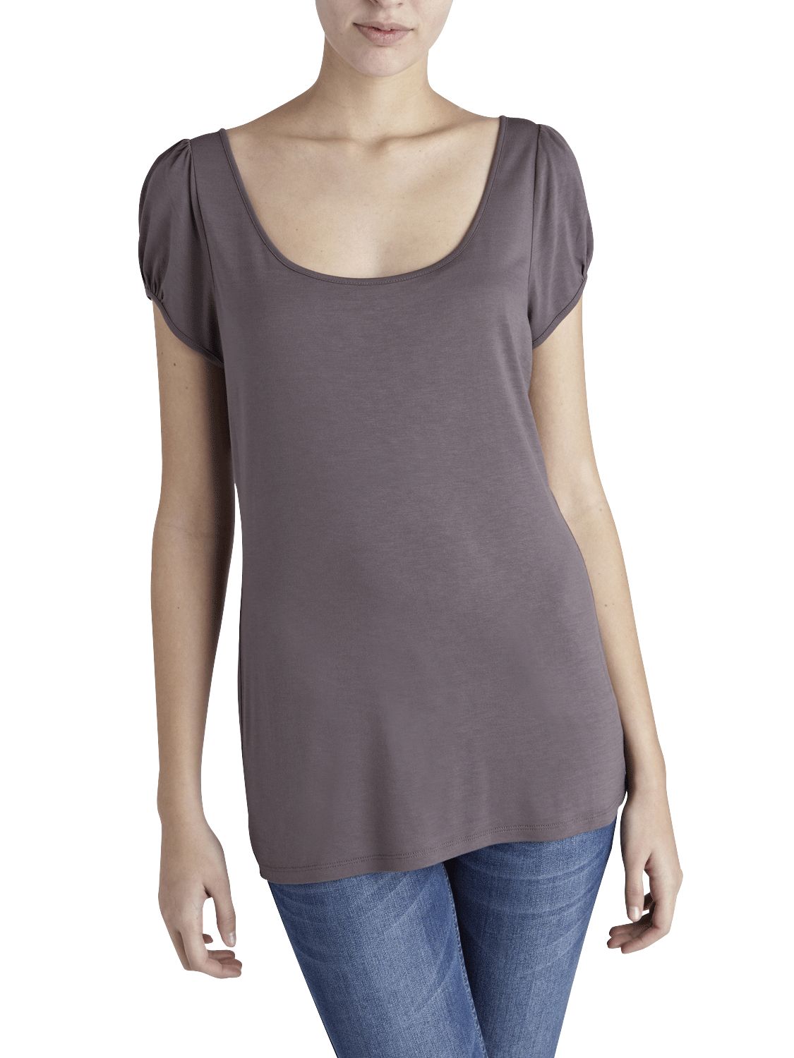 Scoop Neck T-Shirt, Mid Neutral