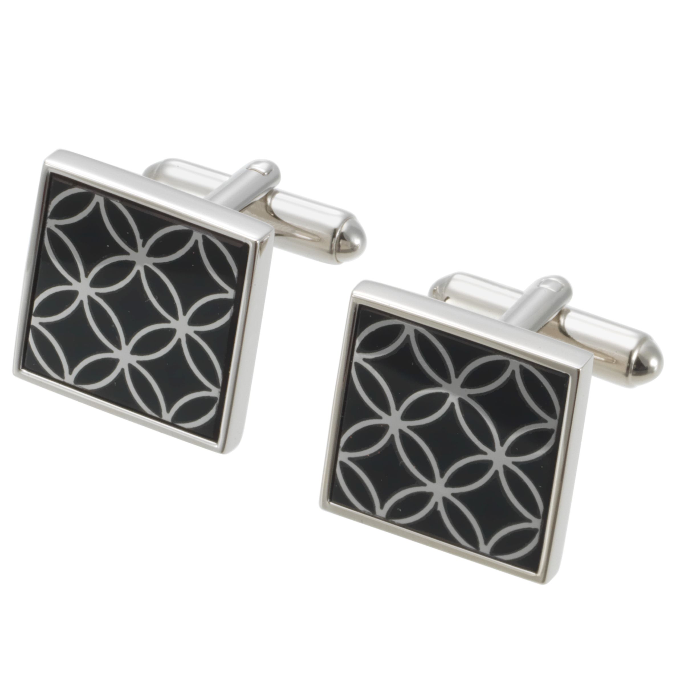 Simon Carter Steel Rings Cufflinks, Black