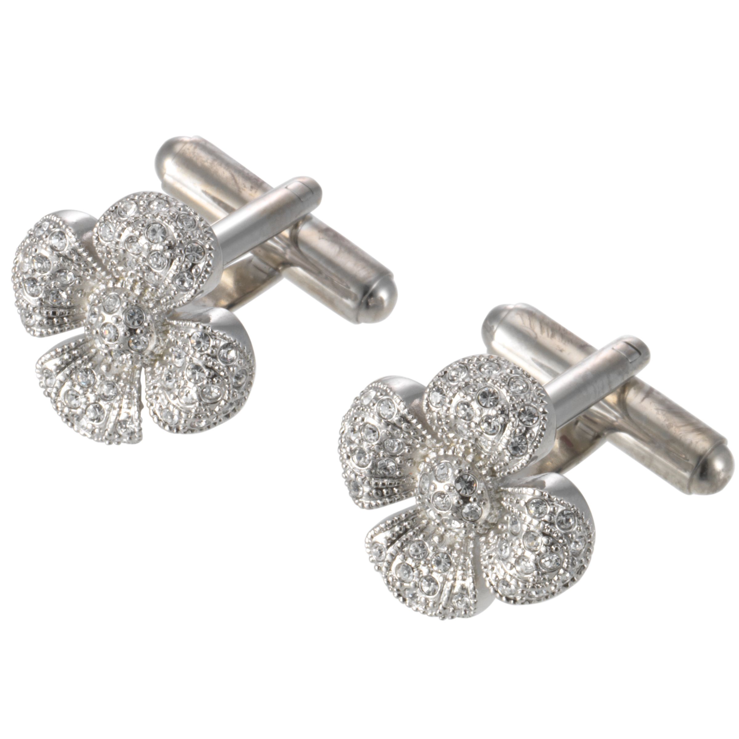 Crusty Flower Cufflinks, White