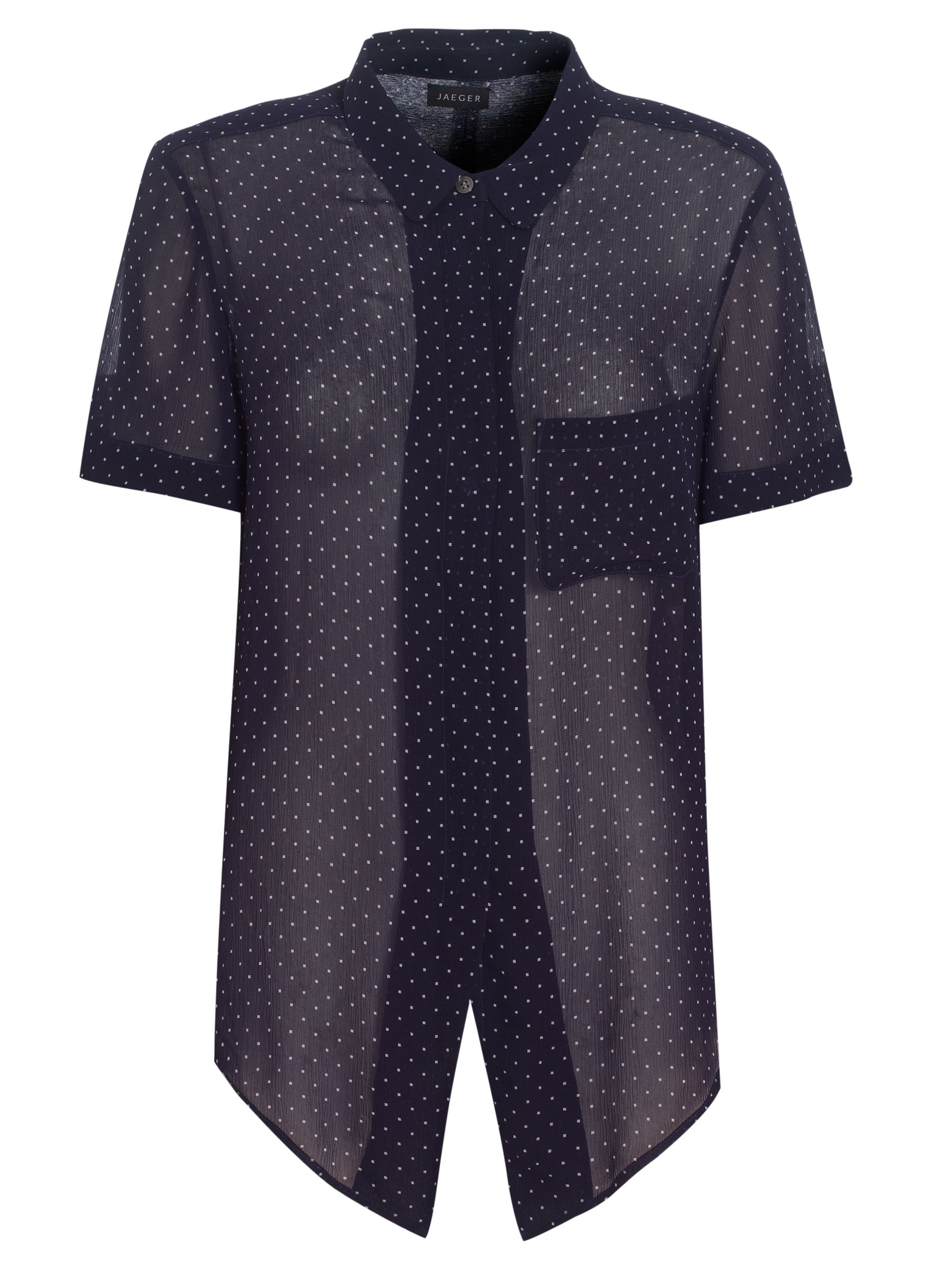 Jaeger Square Spot Blouse, Navy