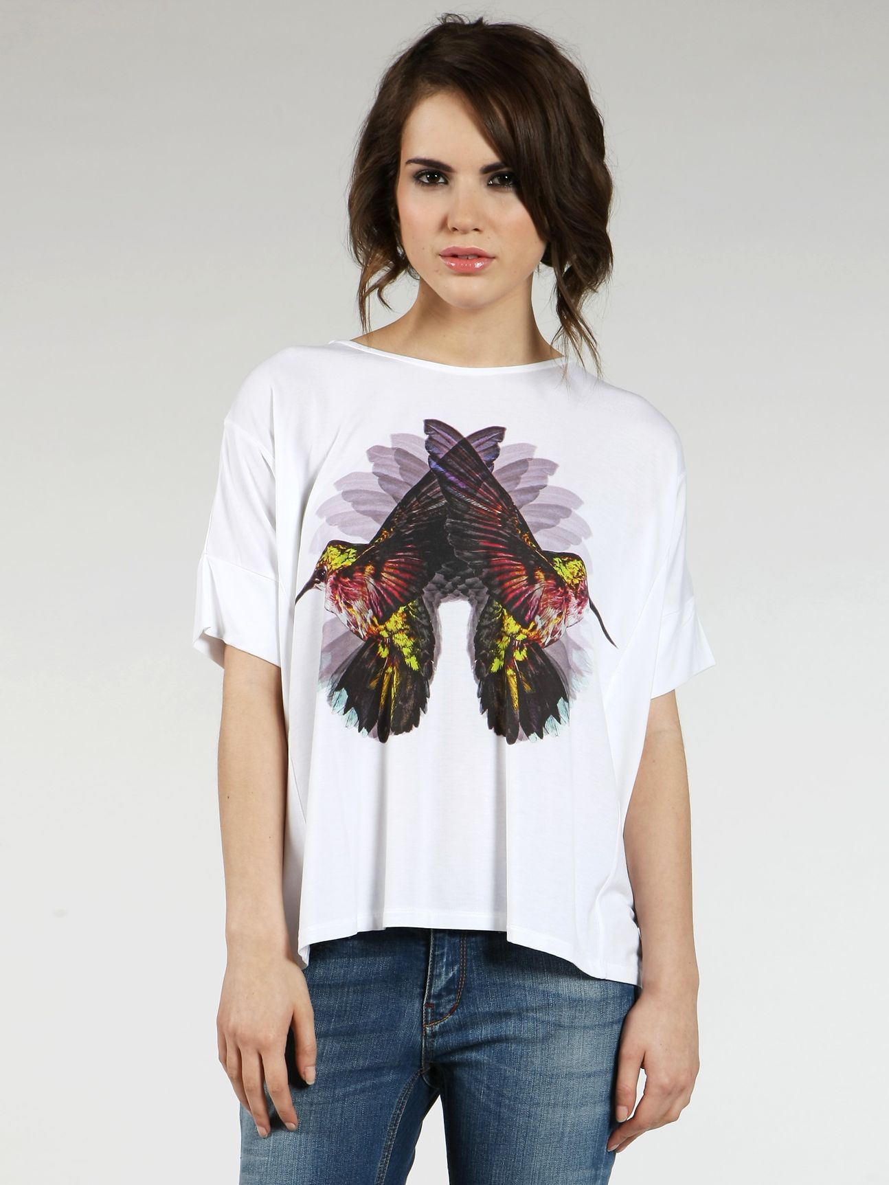 Turkana Hummingbird Print T-Shirt, White