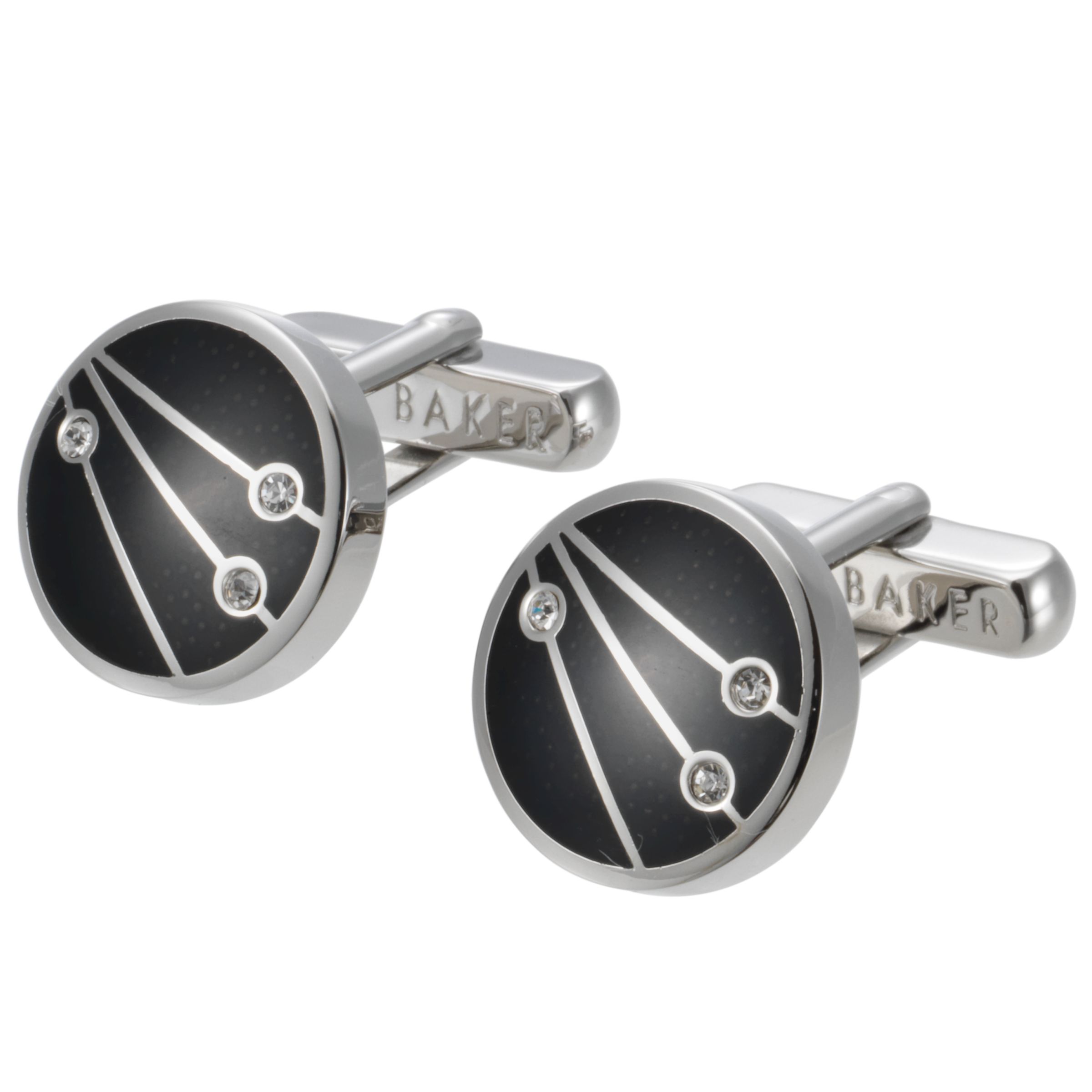 Ted Baker Crystal Circle Cufflinks, Black