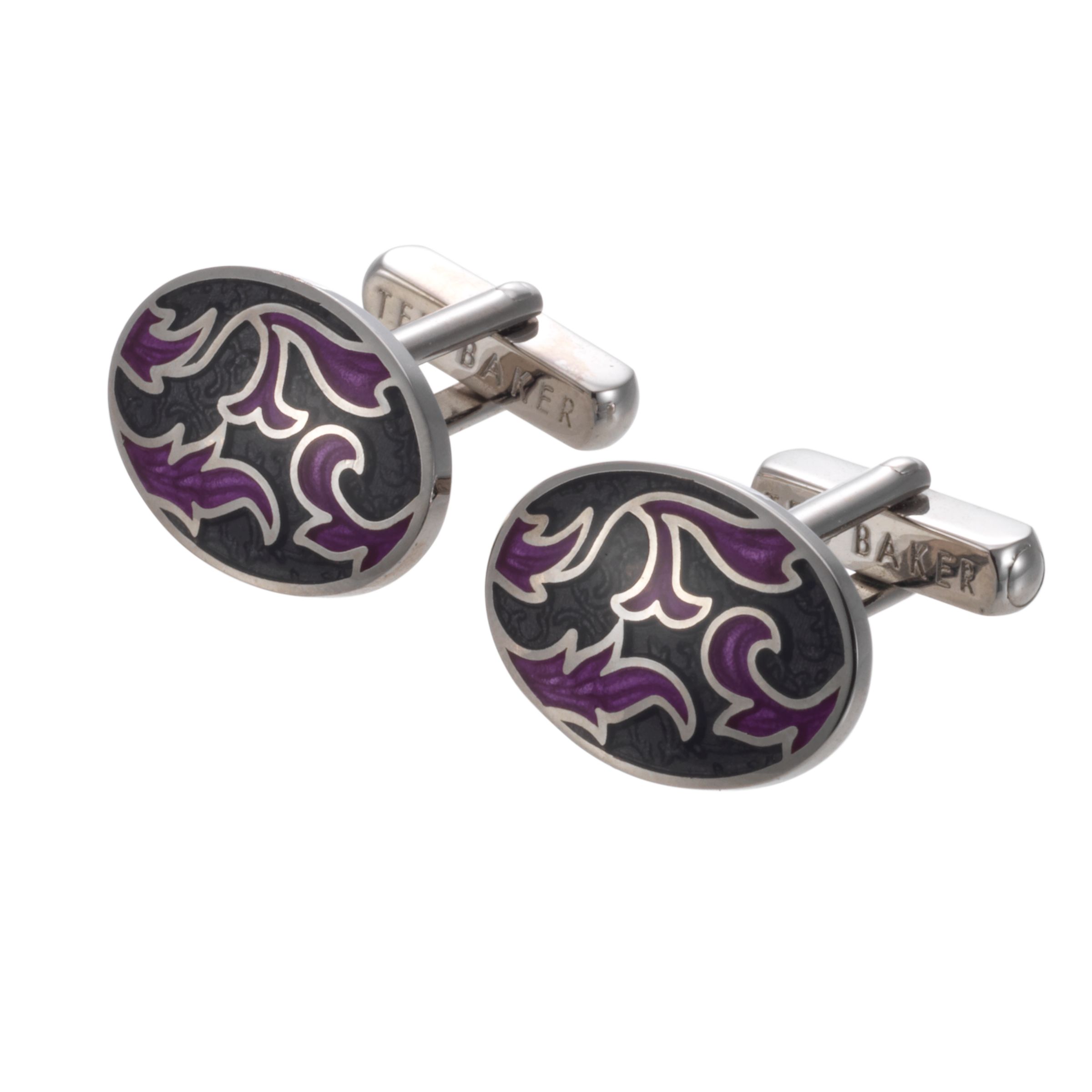 Ted Baker Floral Enamel Cufflinks, Pink