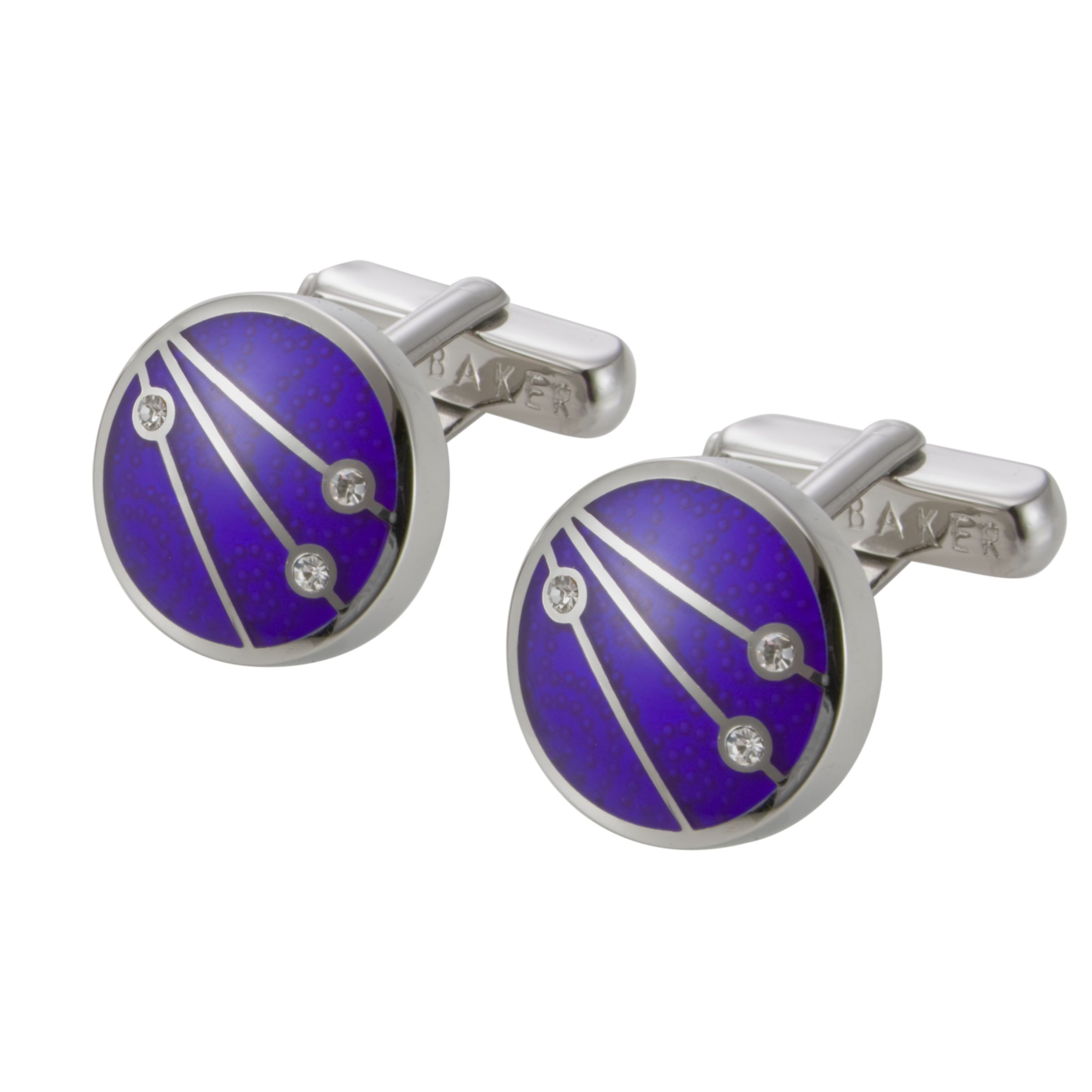 Ted Baker Crystal Circle Cufflinks, Purple