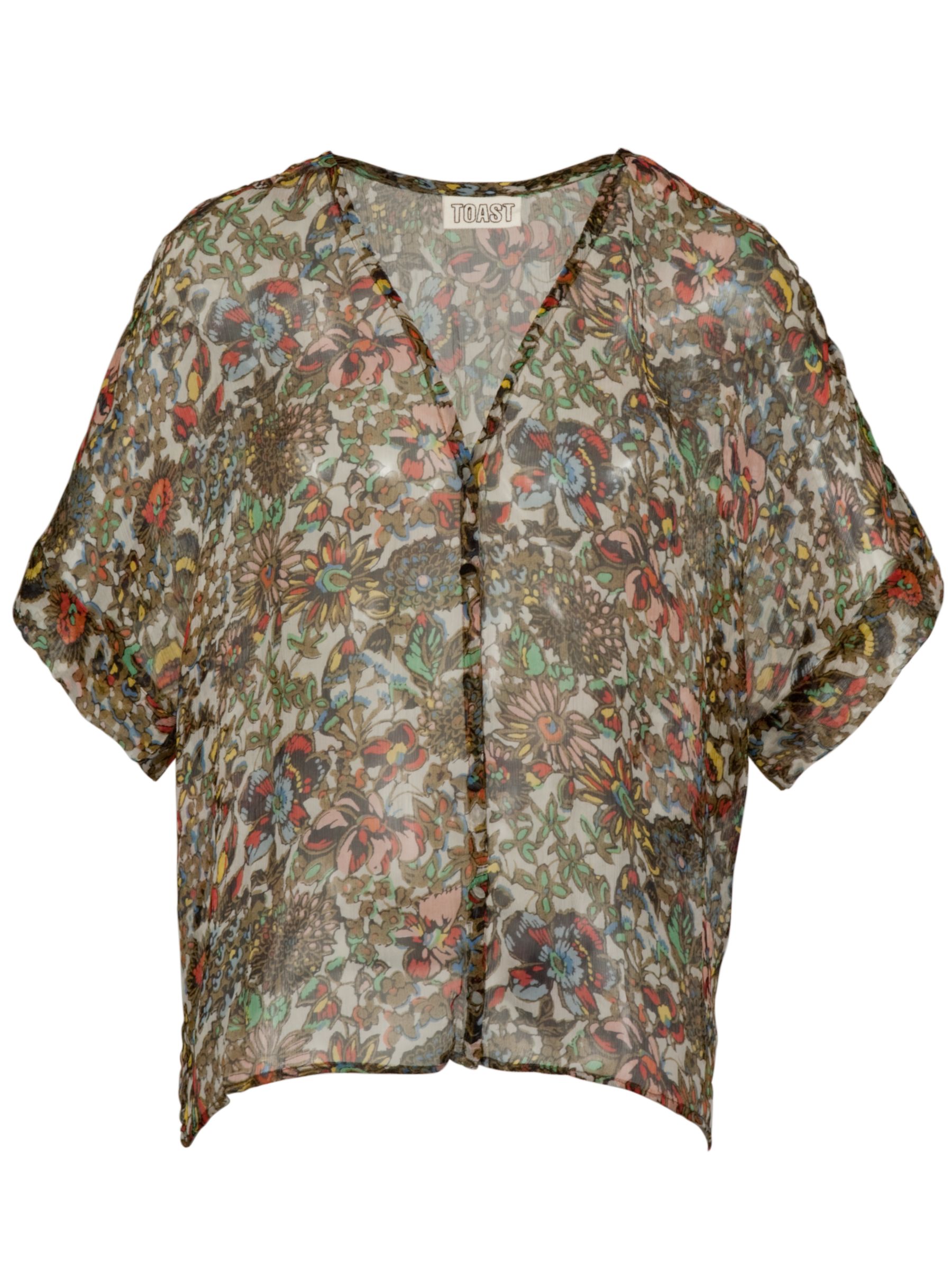 Marianne Floral Chiffon V-Neck Blouse, Multi