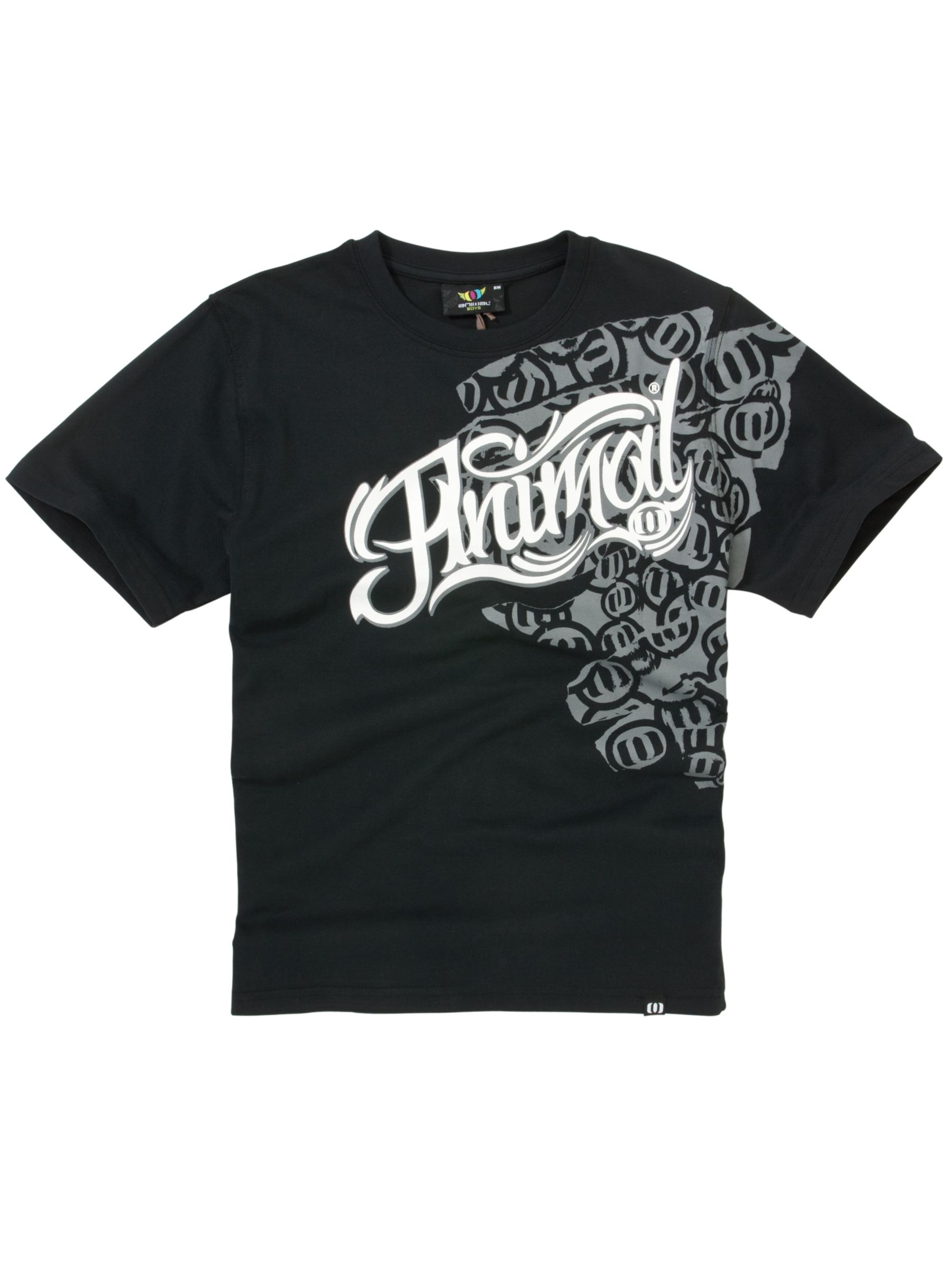 Animal Short Sleeve Print T-Shirt, Black